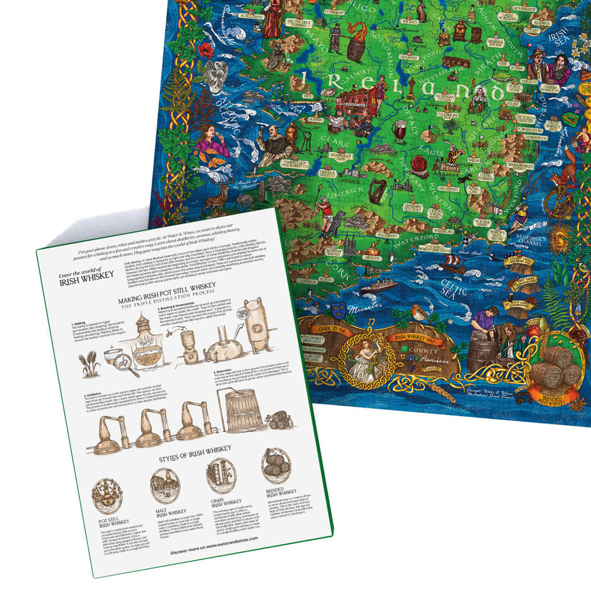 Water and Wines Whisky Puzzle Palapeli Irlanti 1000 palaa