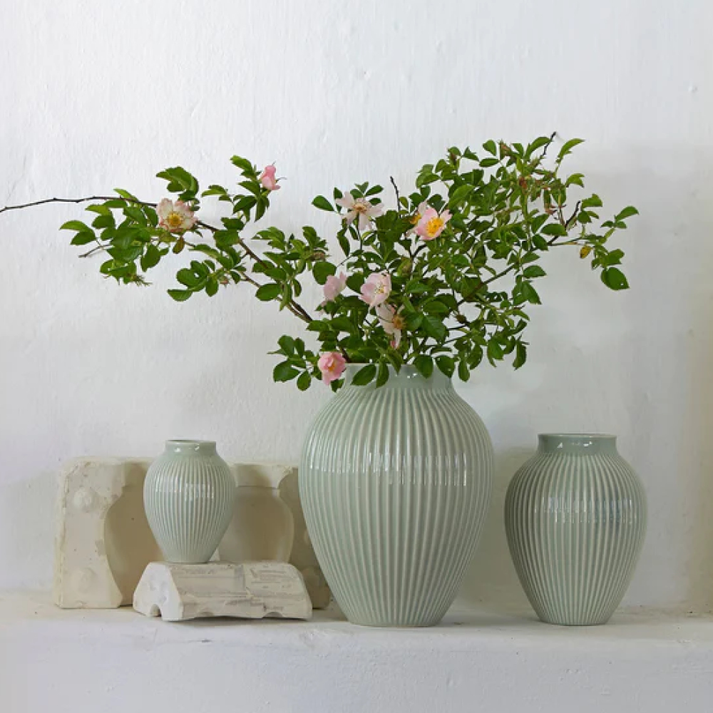 Knabstrup Keramik Ripple vase 12,5 cm mint