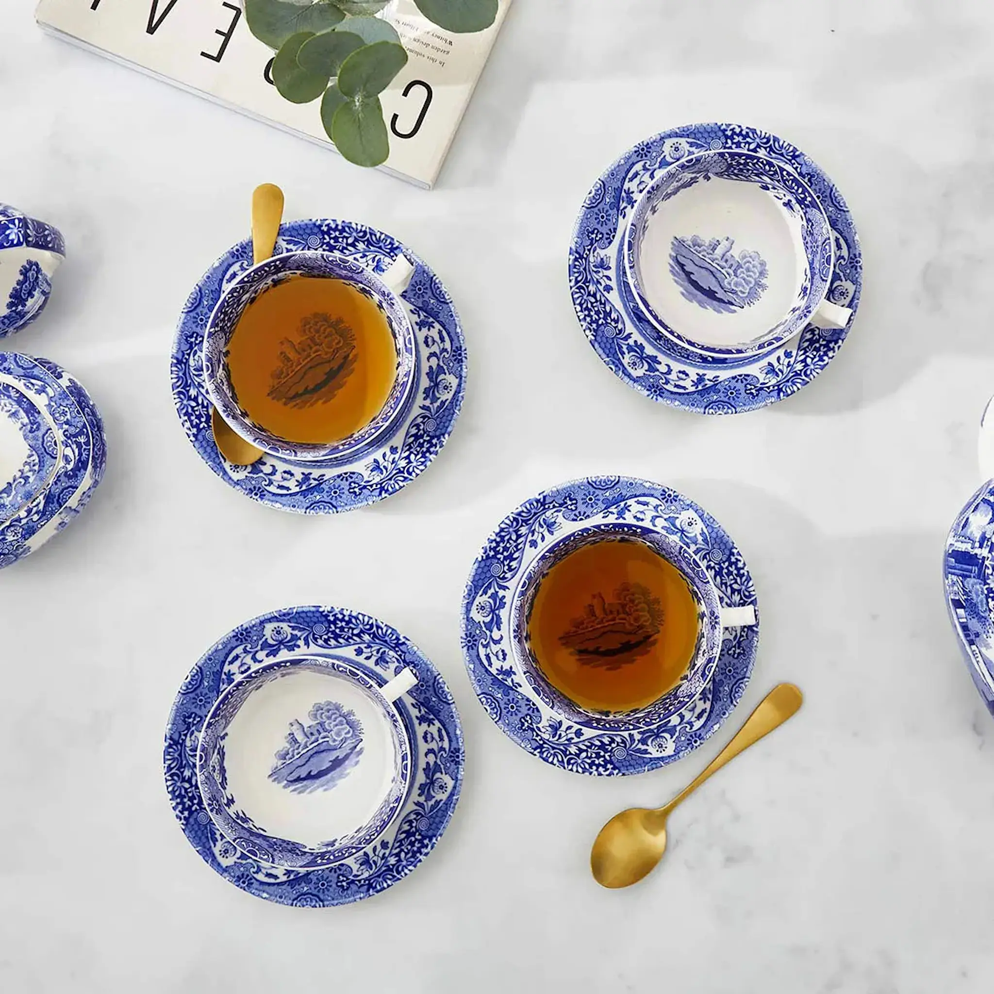 Spode Blue Italian Teekuppi ja lautanen 20 cl