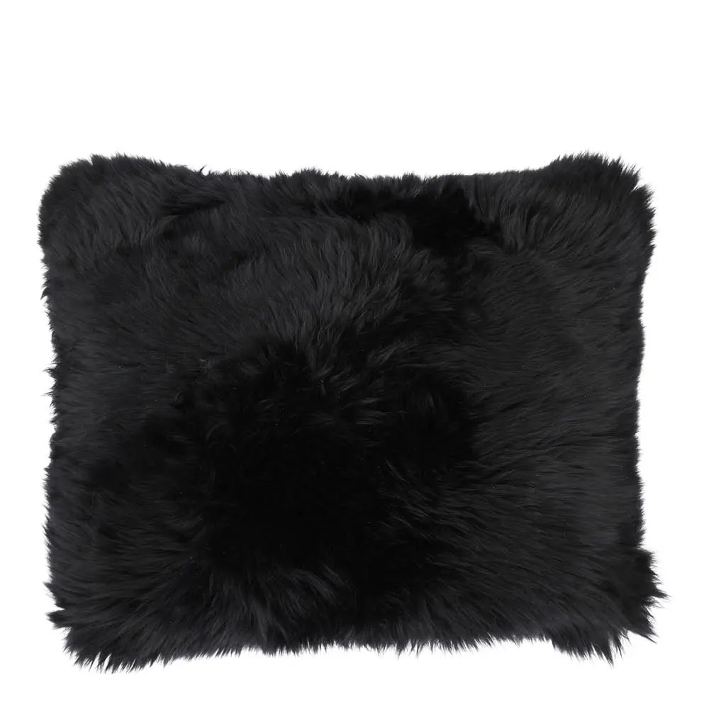 Tyynynpäällinen New Zealand pitkä villa 35x45 cm musta