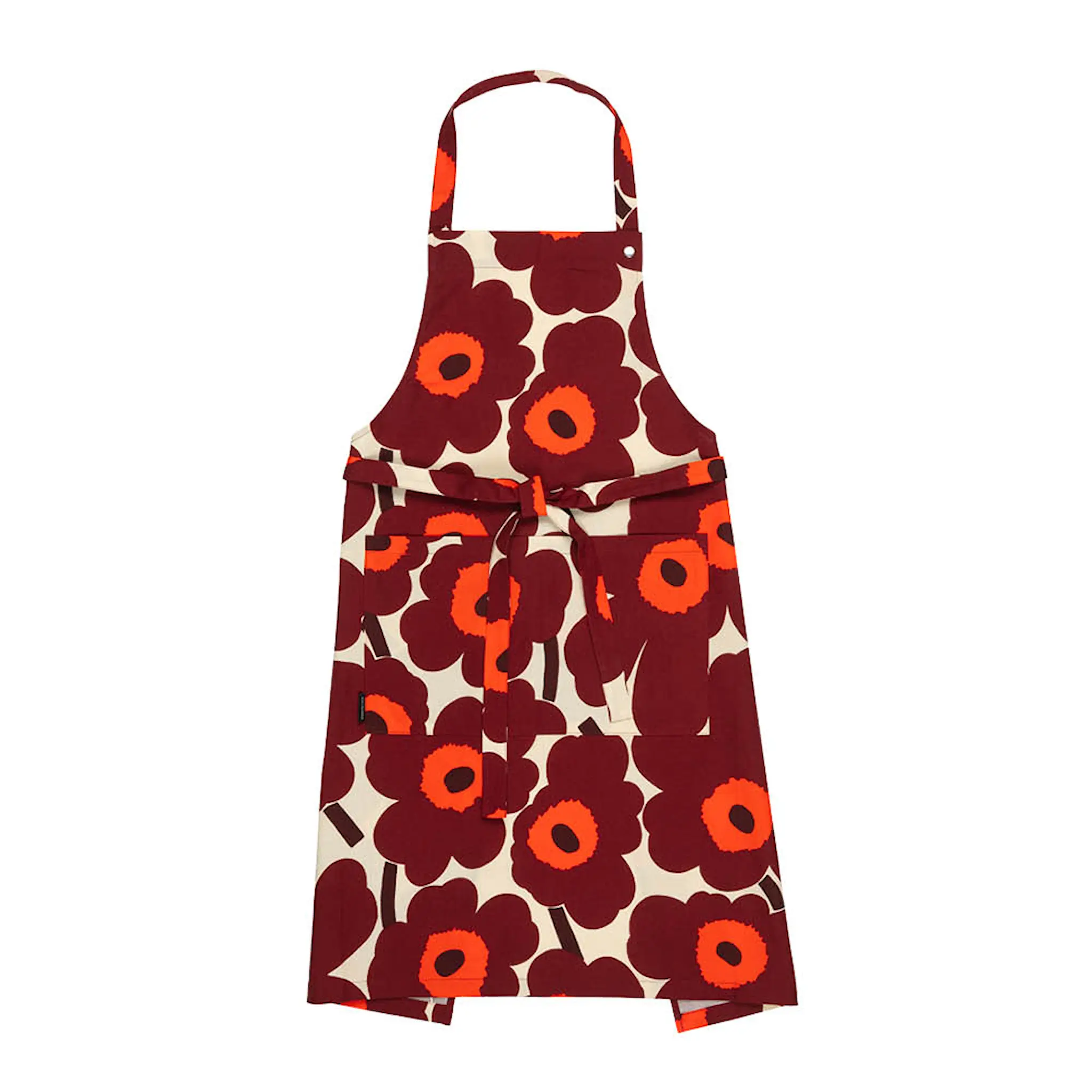 Marimekko Pieni Unikko förkläde vanilj/vinröd/röd