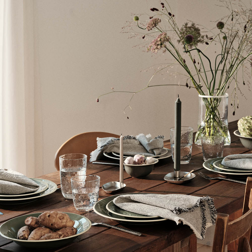 Broste Copenhagen Elouise lautasliina 45x45 cm musta/offwhite