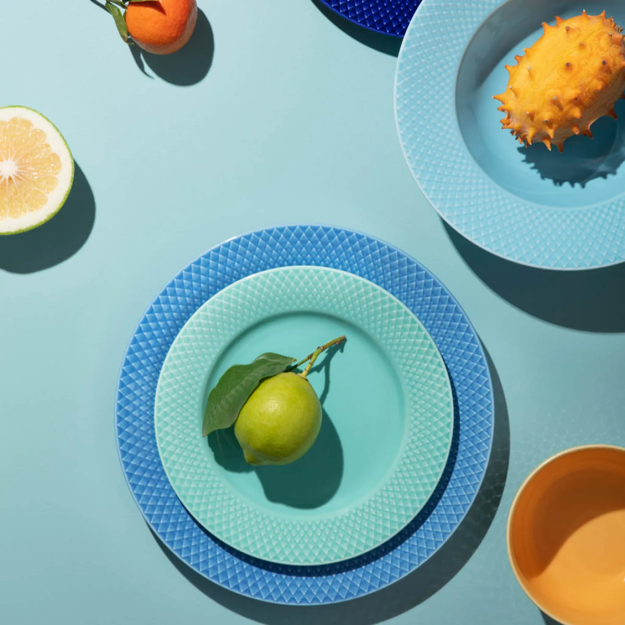 Lyngby Porcelæn Rhombe Color Tallrik 27 cm Blå
