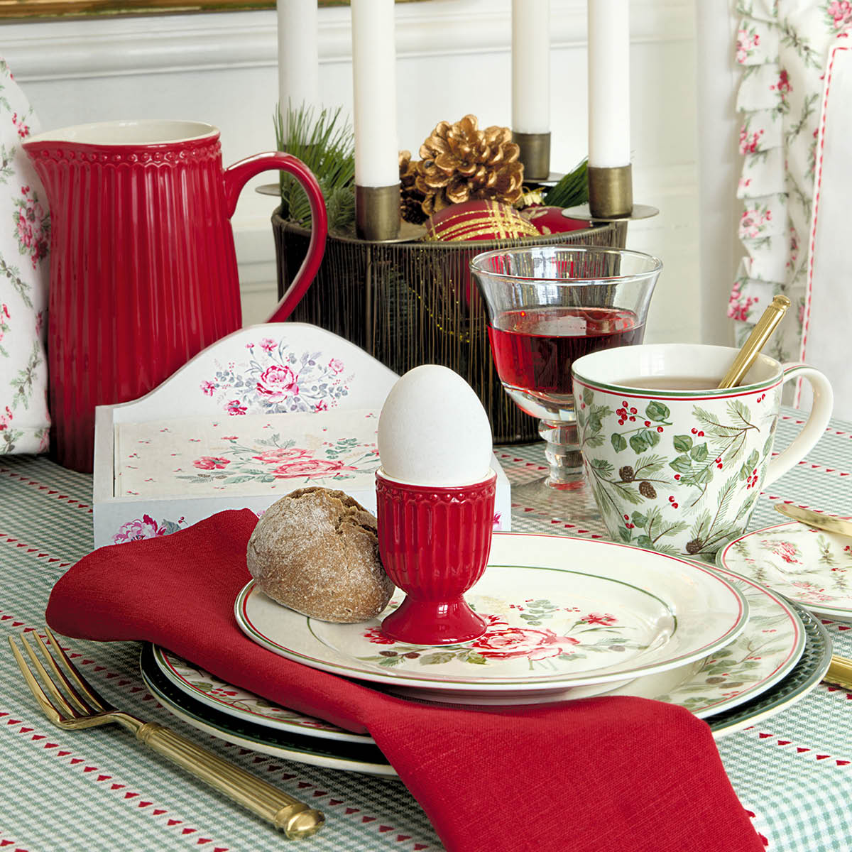 GreenGate Everyday Alice eggeglass 6,5 cm dark red