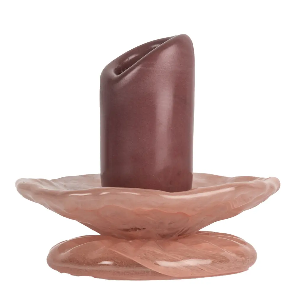 Lara lysestake 9 cm bordeaux/rosa