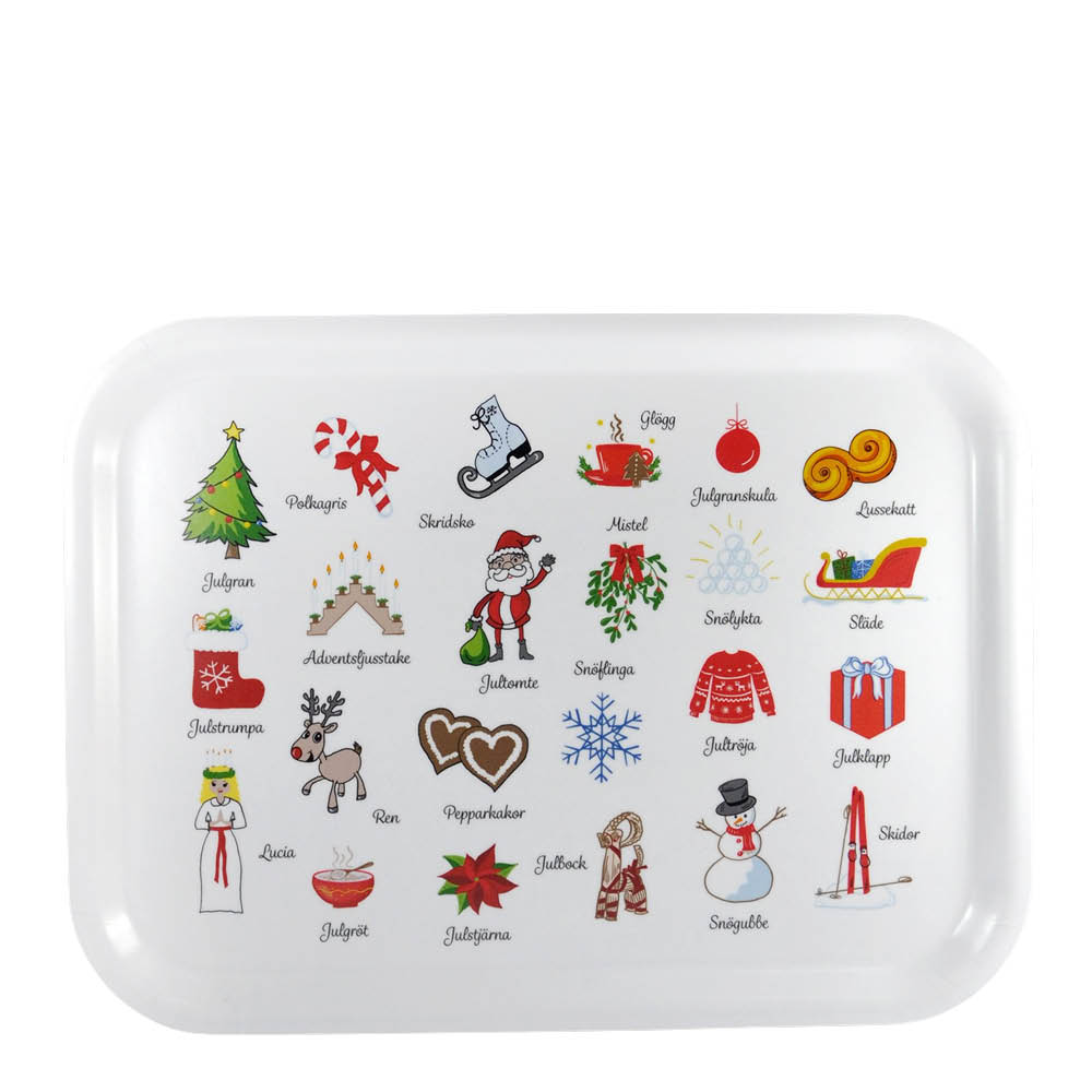 Mellow Design Brett 27x20 cm Nordic Winter Traditions hvit