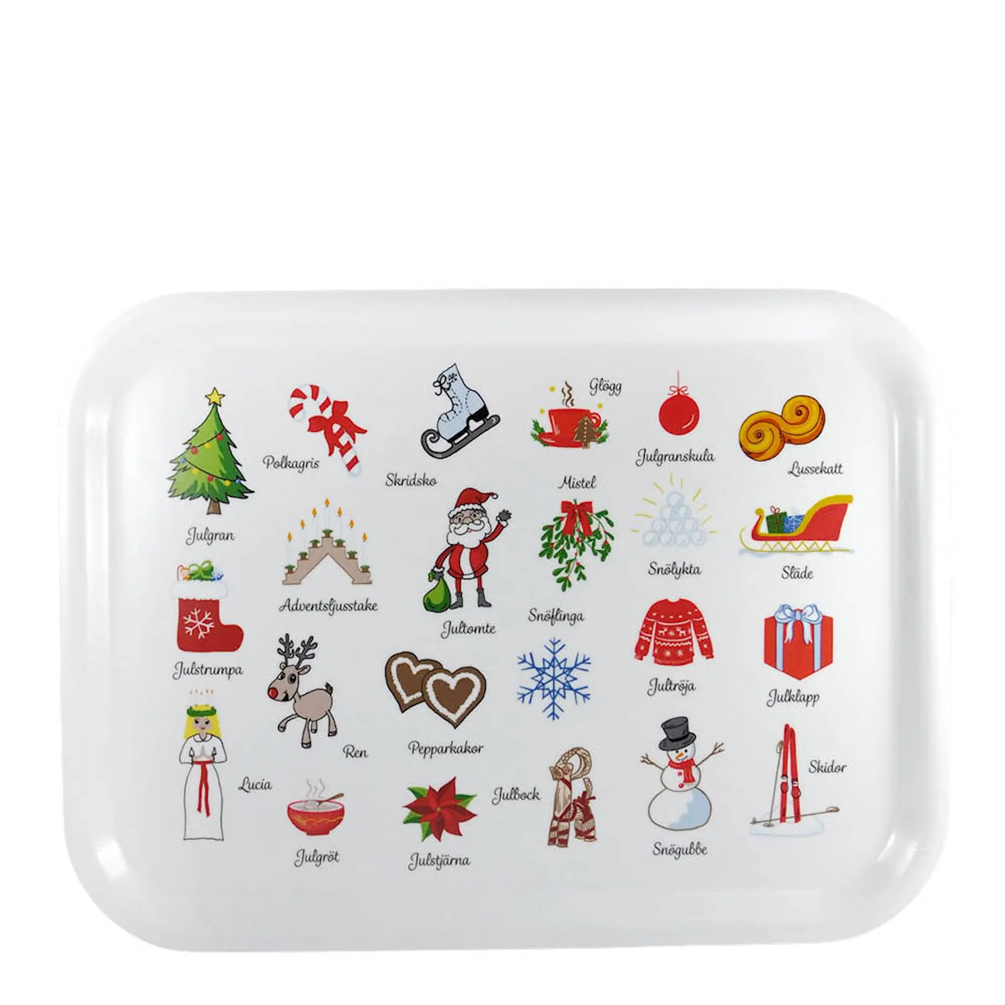 Mellow Design Brett 27x20 cm Nordic Winter Traditions hvit