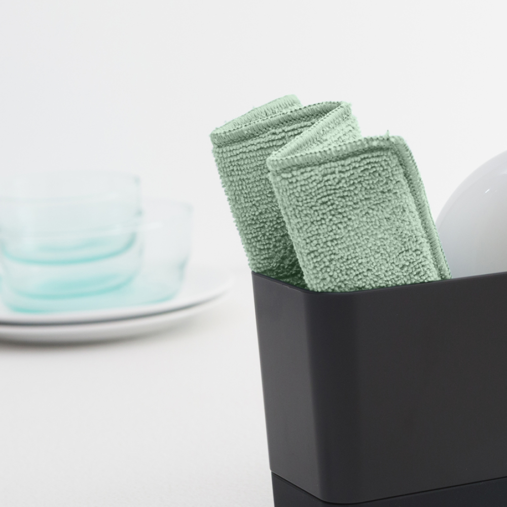 Brabantia SinkSide mikrofiberkudde 23x18 cm 3-pack jadegrön/grå/vit