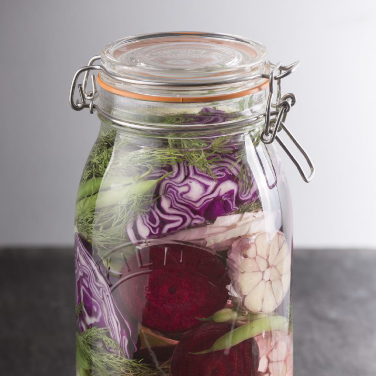 Kilner Bygel oppbevaringsglass 1,5L hengslet lokk