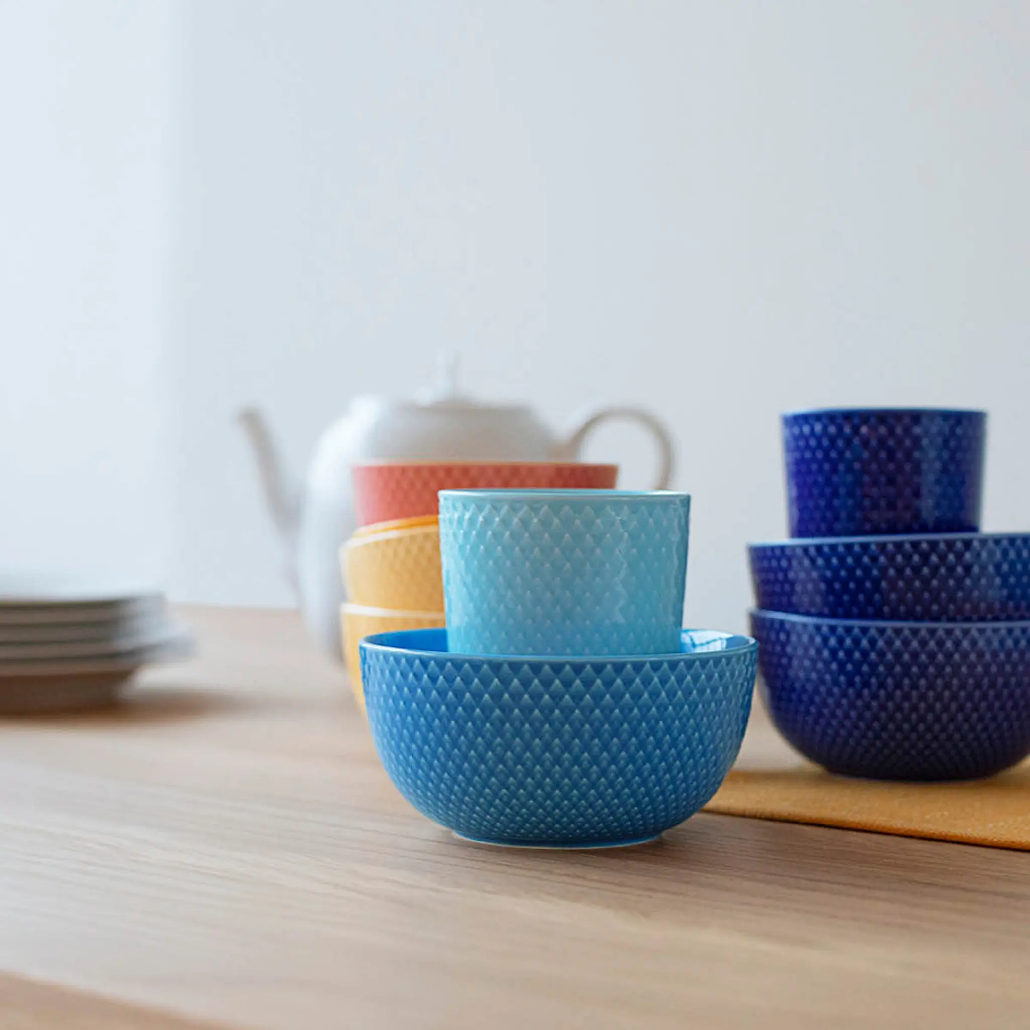 Lyngby Porcelæn Rhombe Color Skål 13 cm Mörkblå