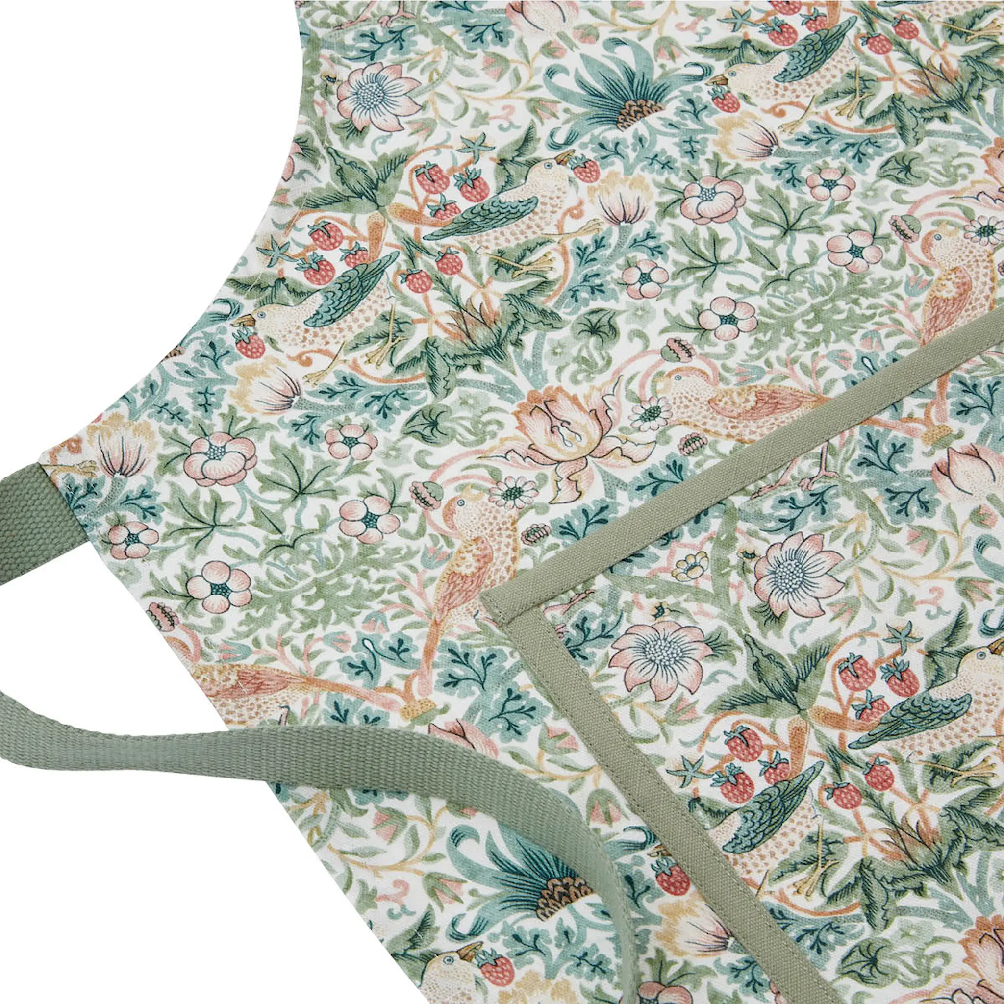 Spode Morris & Co förkläde 70x95 cm Strawberry Thief, Cochineal/Willow