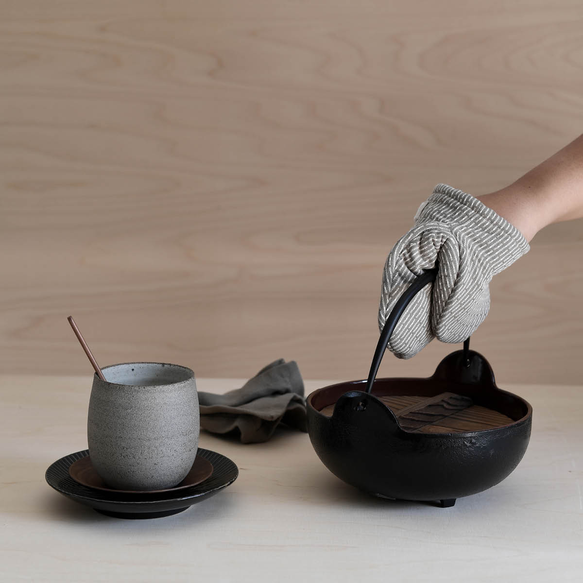 The Organic Company Grytlappar 14x14 cm 2-pack clay stone