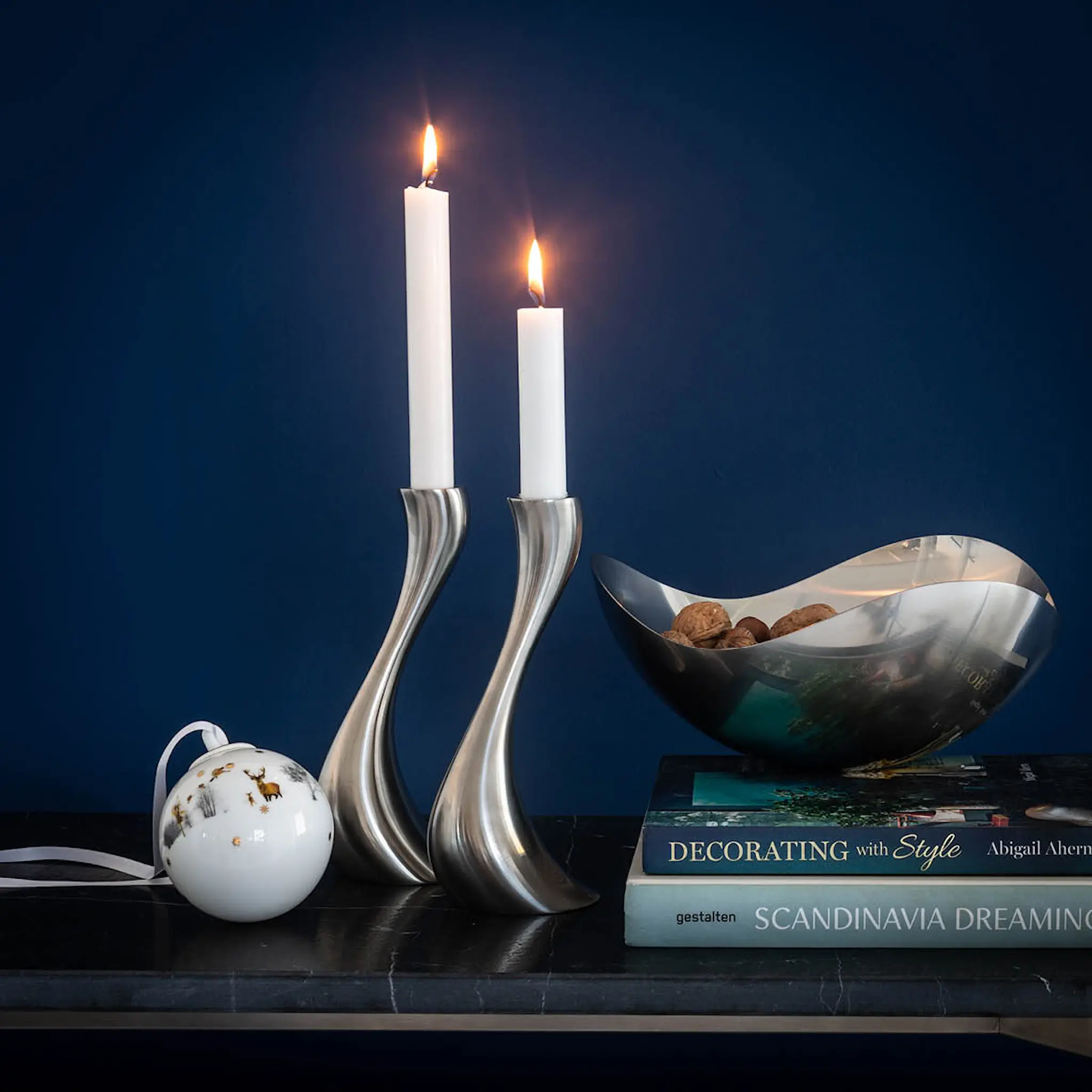 Georg Jensen Cobra lysestake 2 stk 20 cm matt hover