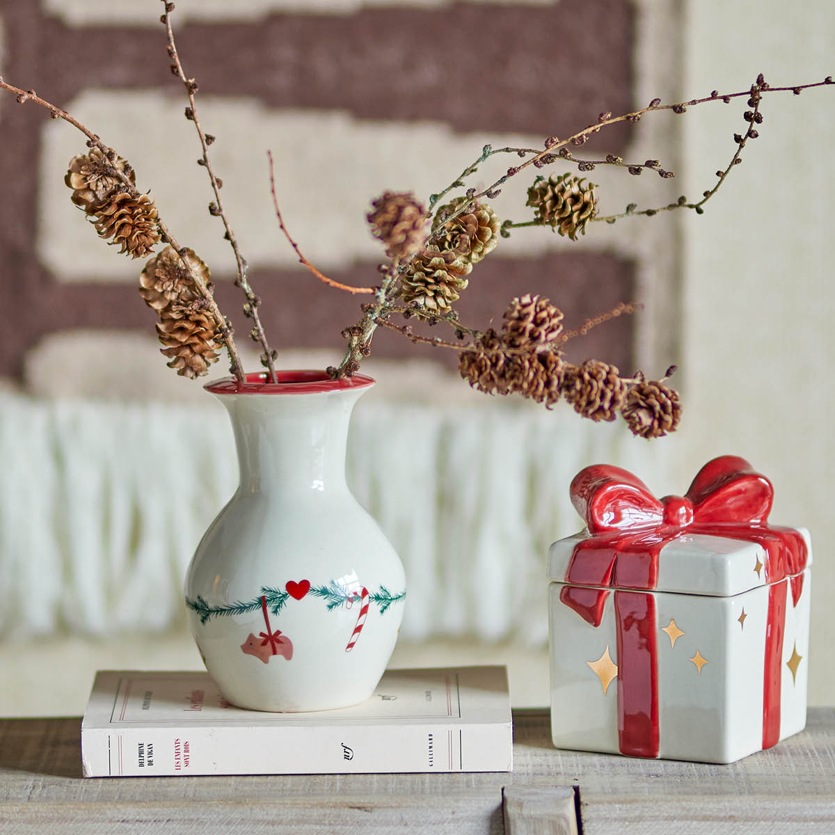 Bloomingville Yule vase 16 cm julemotiv