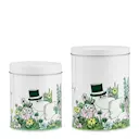 Mumin plåtburkar rund I Trädgården 2-pack vit