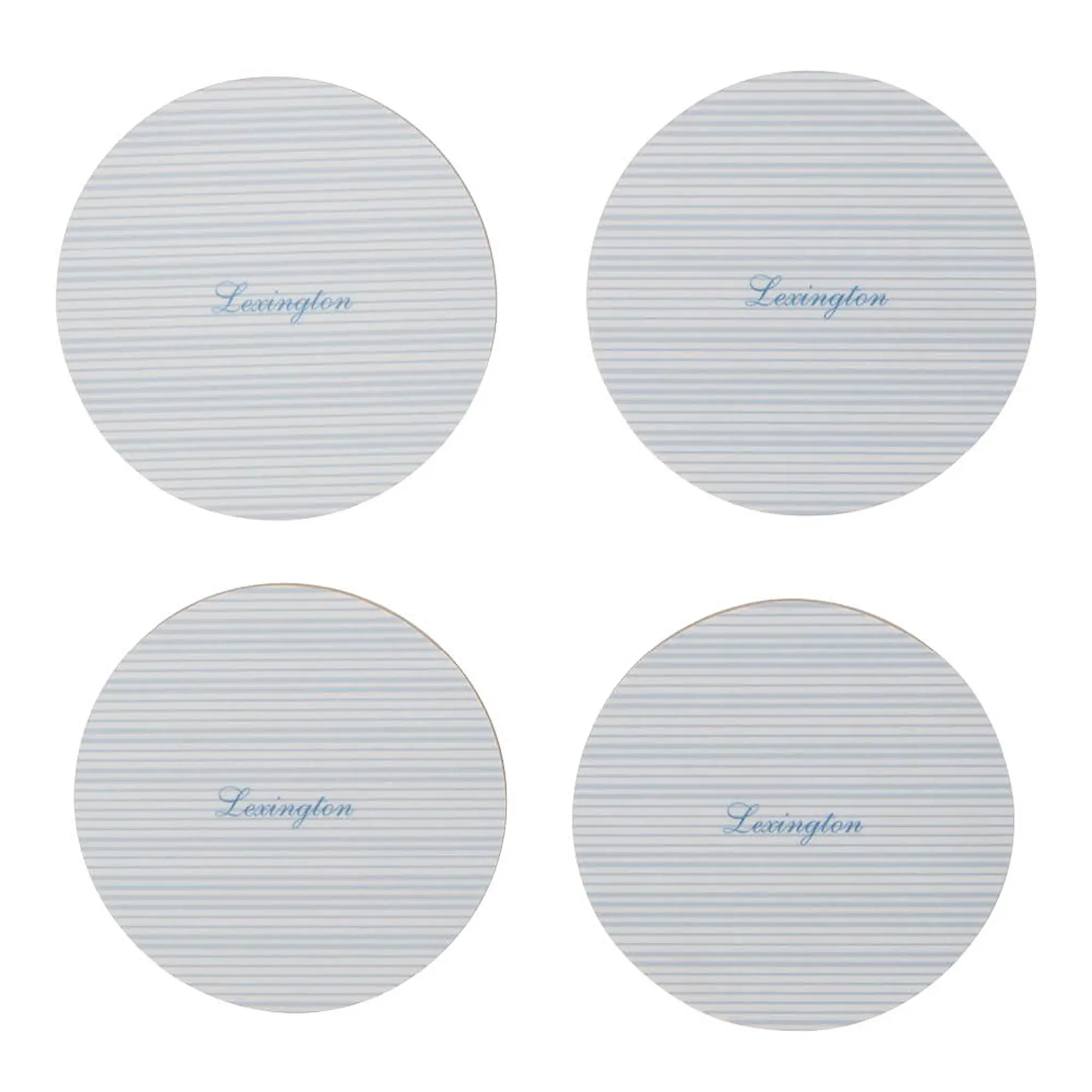 Lexington Glasunderlägg dubbelsidig 9 cm 4-pack vit/blå