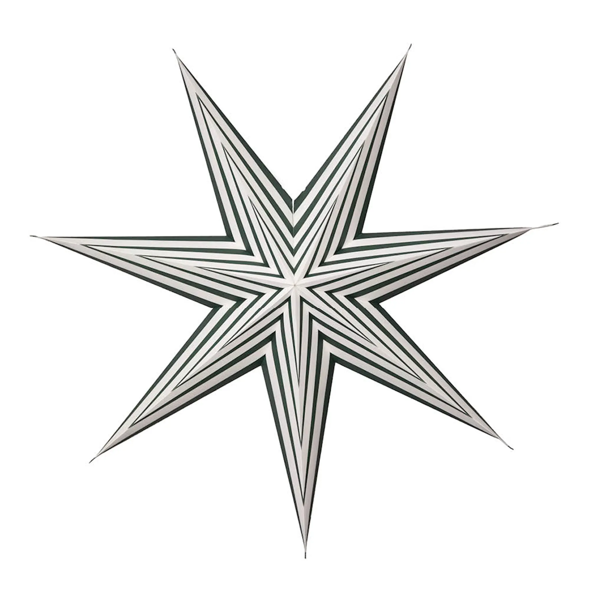 Star Trading Stripe joulutähti 60 cm valkoinen vihreällä raidalla