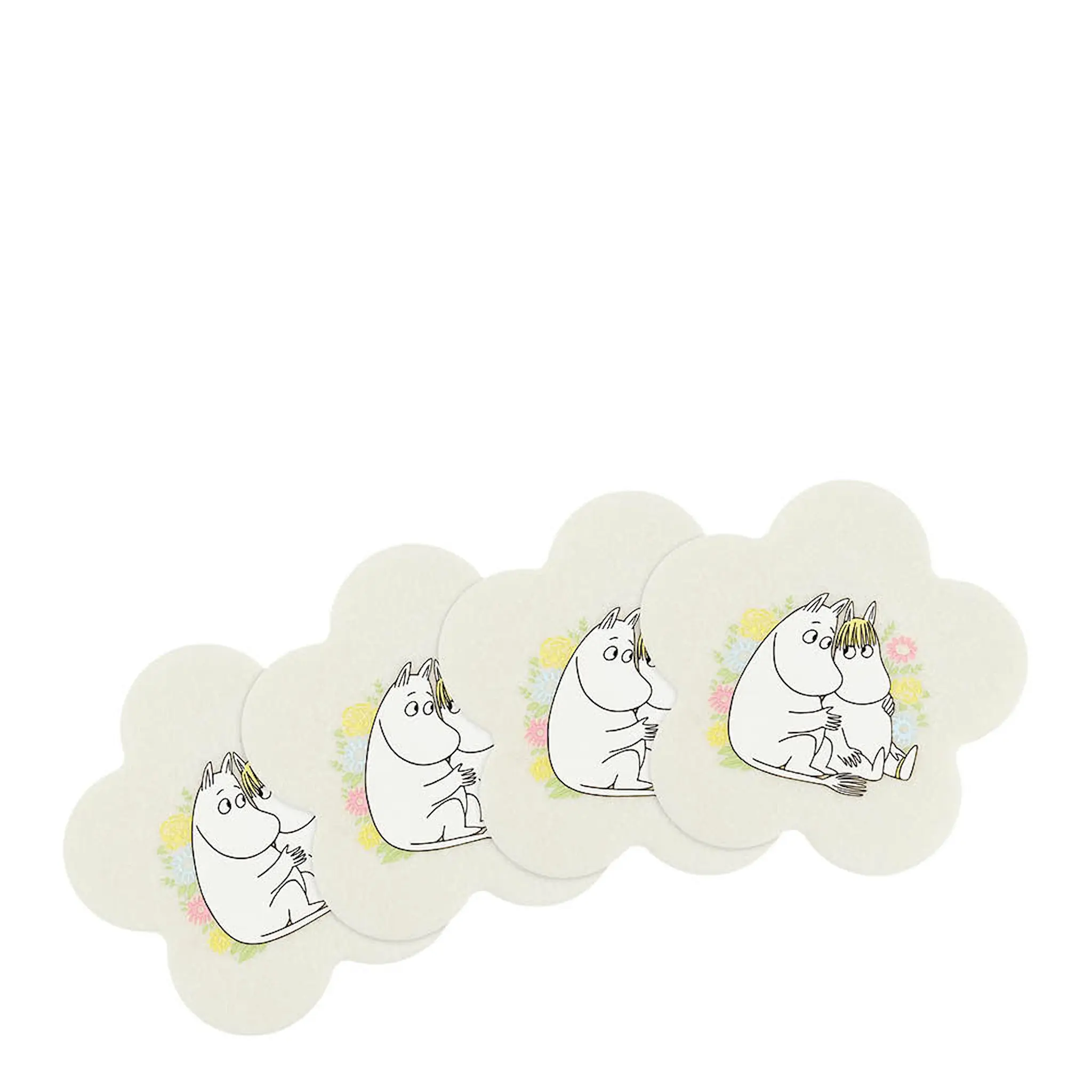 Muurla Muumi Lasinalunen Kukat 4 kpl Keltainen