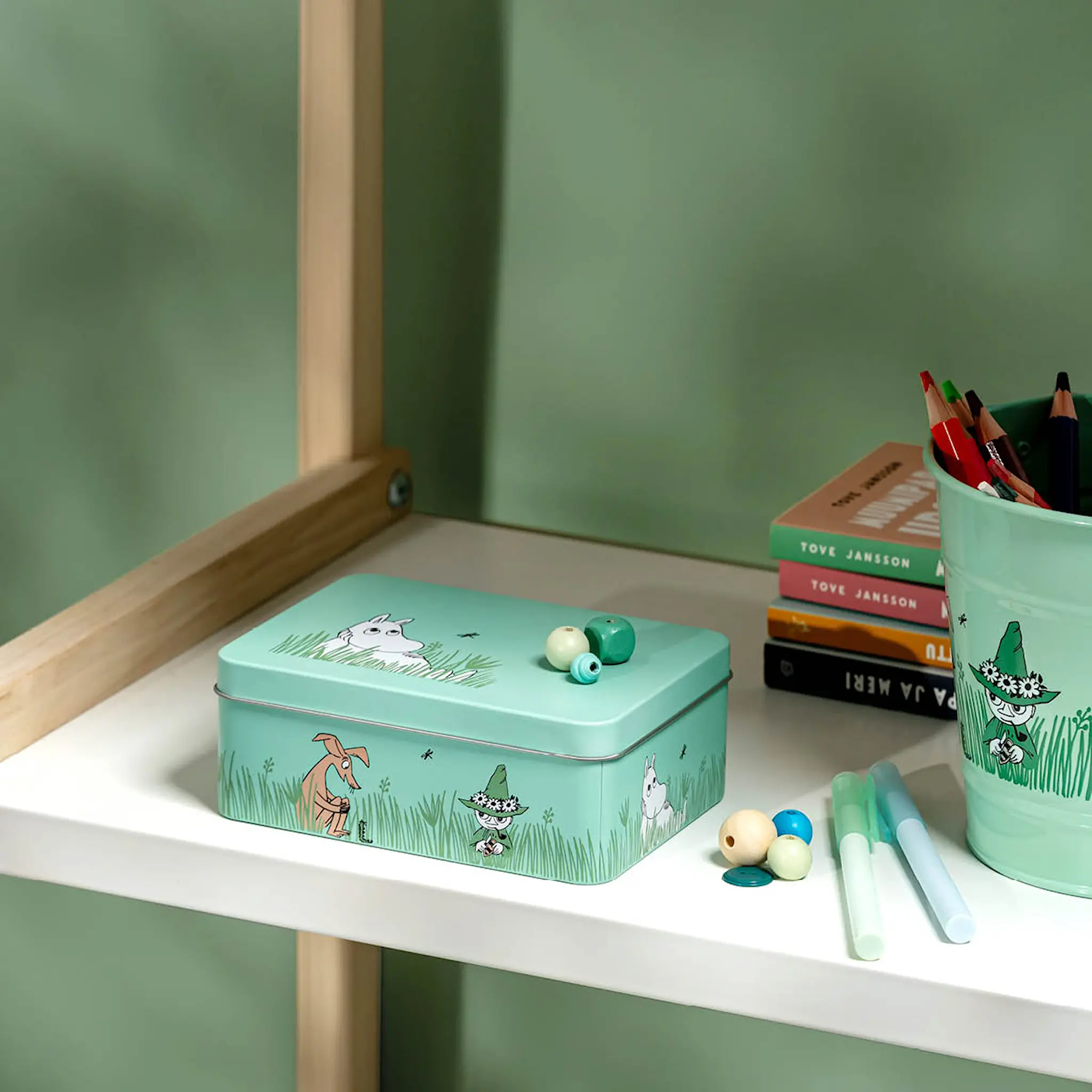 Muurla Muumi Peltipurkki pojat 14,5x10,5 cm Vihreä