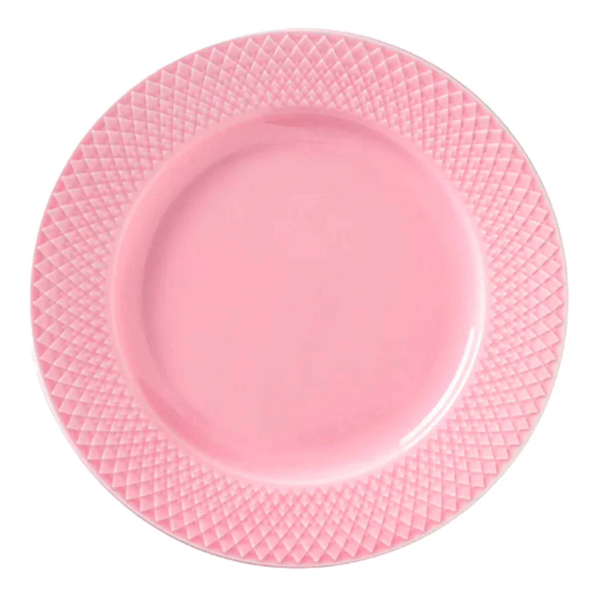 Lyngby Porcelæn Rhombe Color Tallrik 21 cm Rosa