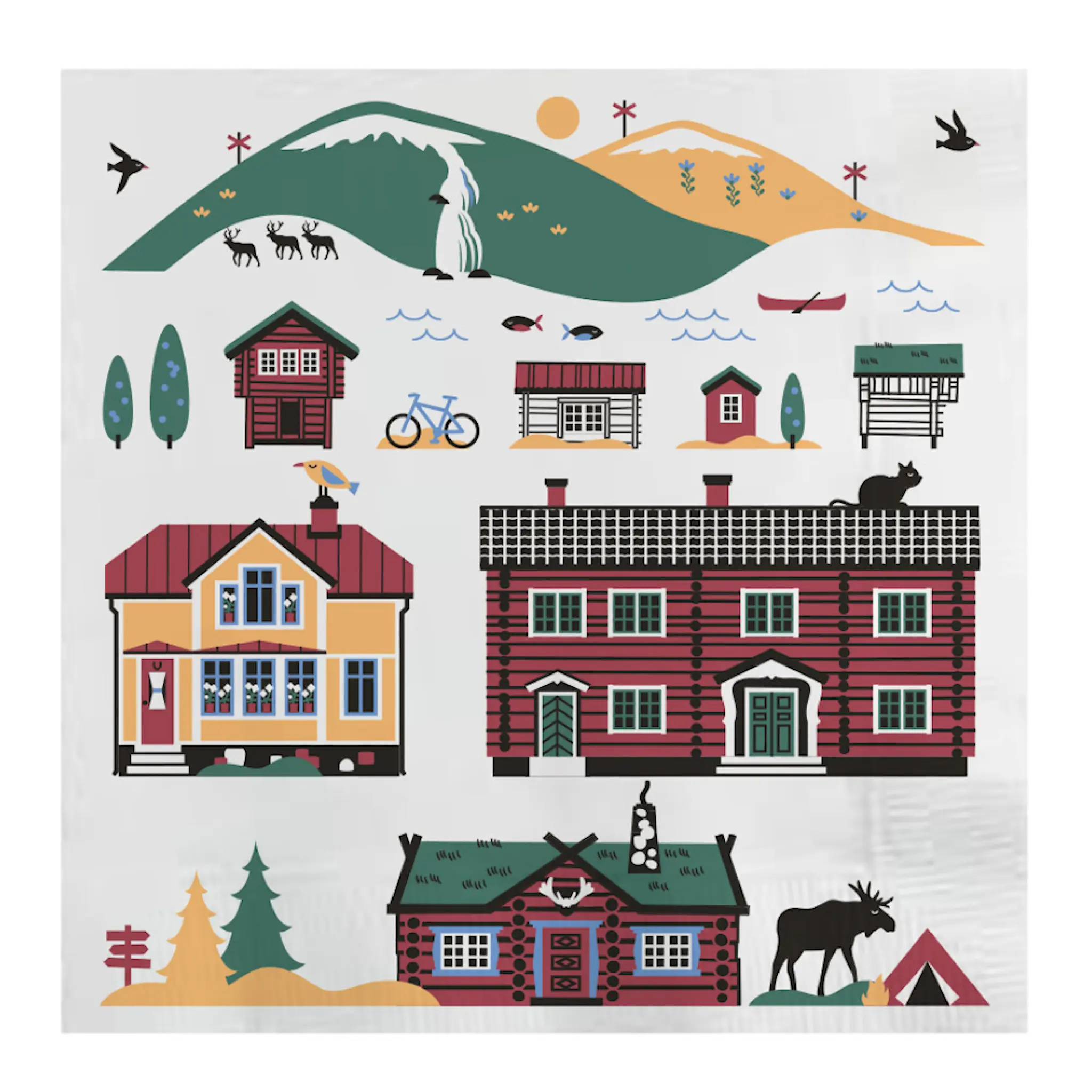 Citronelles Scandinavian Mountains Servett 33x33 cm 25-pack Sommar