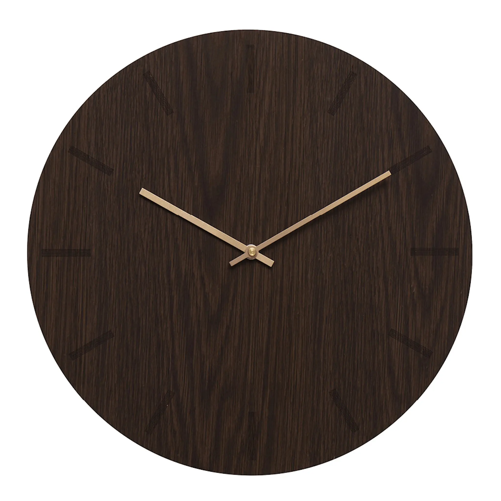 Hemverk Dark Oak väggklocka 38 cm mörk ek med kopparvisare