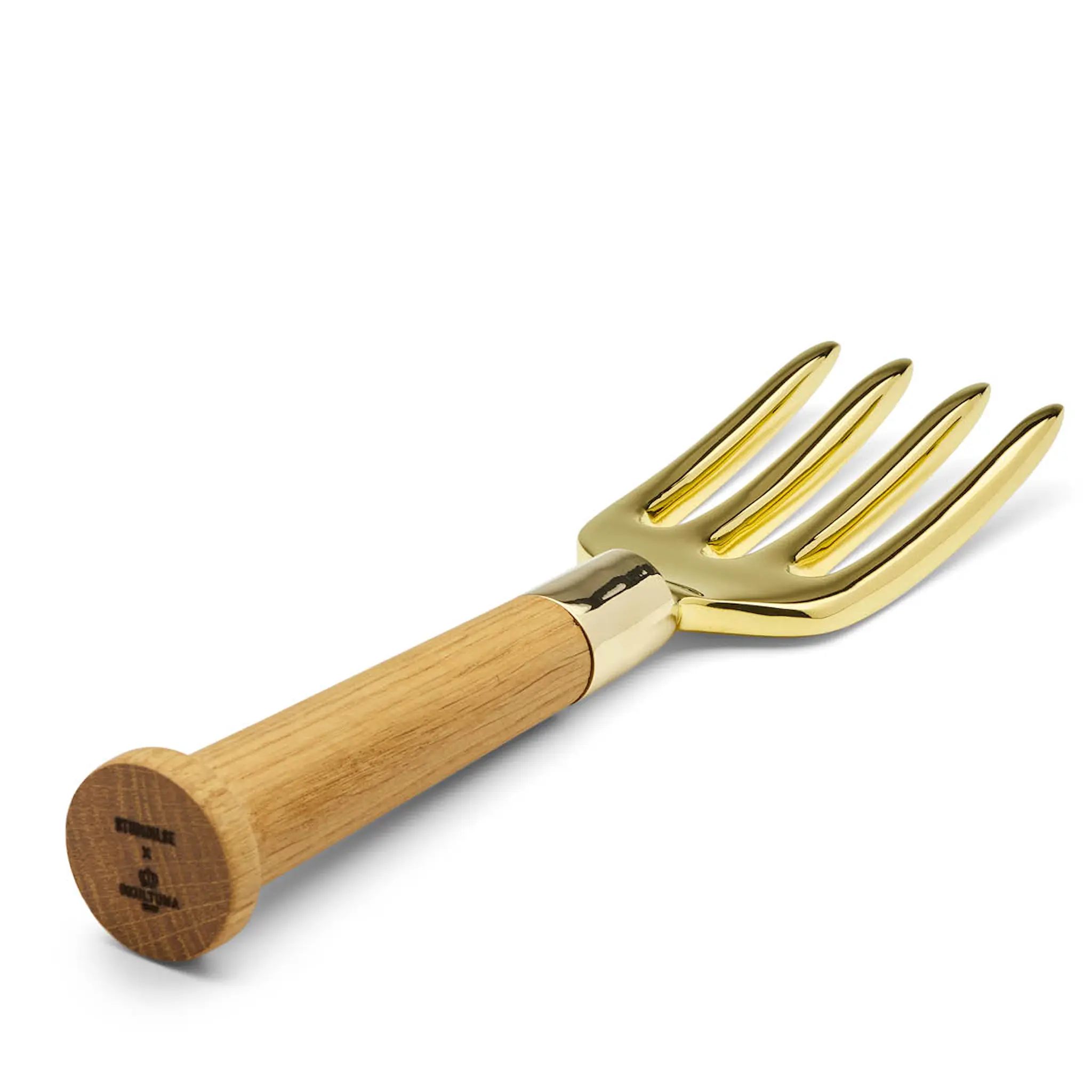 Skultuna Nurture planteringsgaffel 27 cm mässing/ek