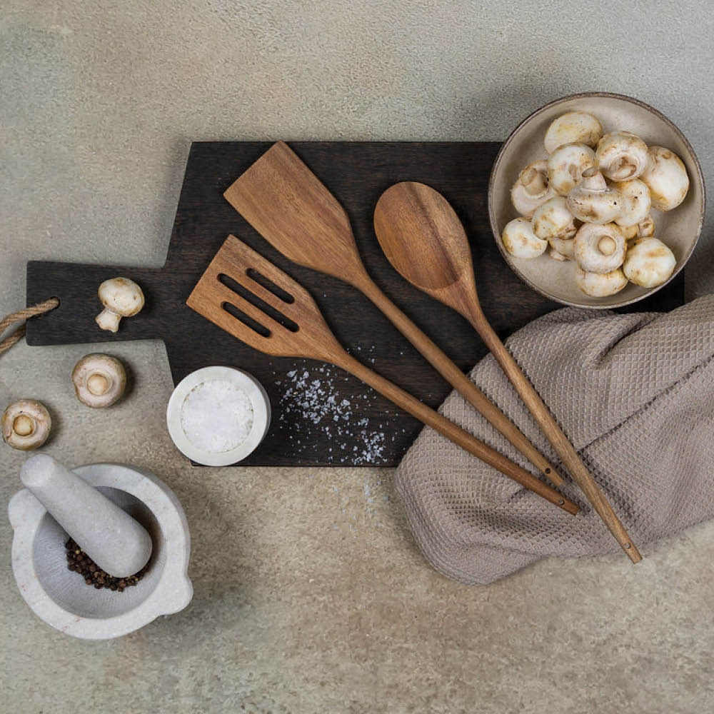 Modern House Kitchen Things redskapssett 3 deler akasie