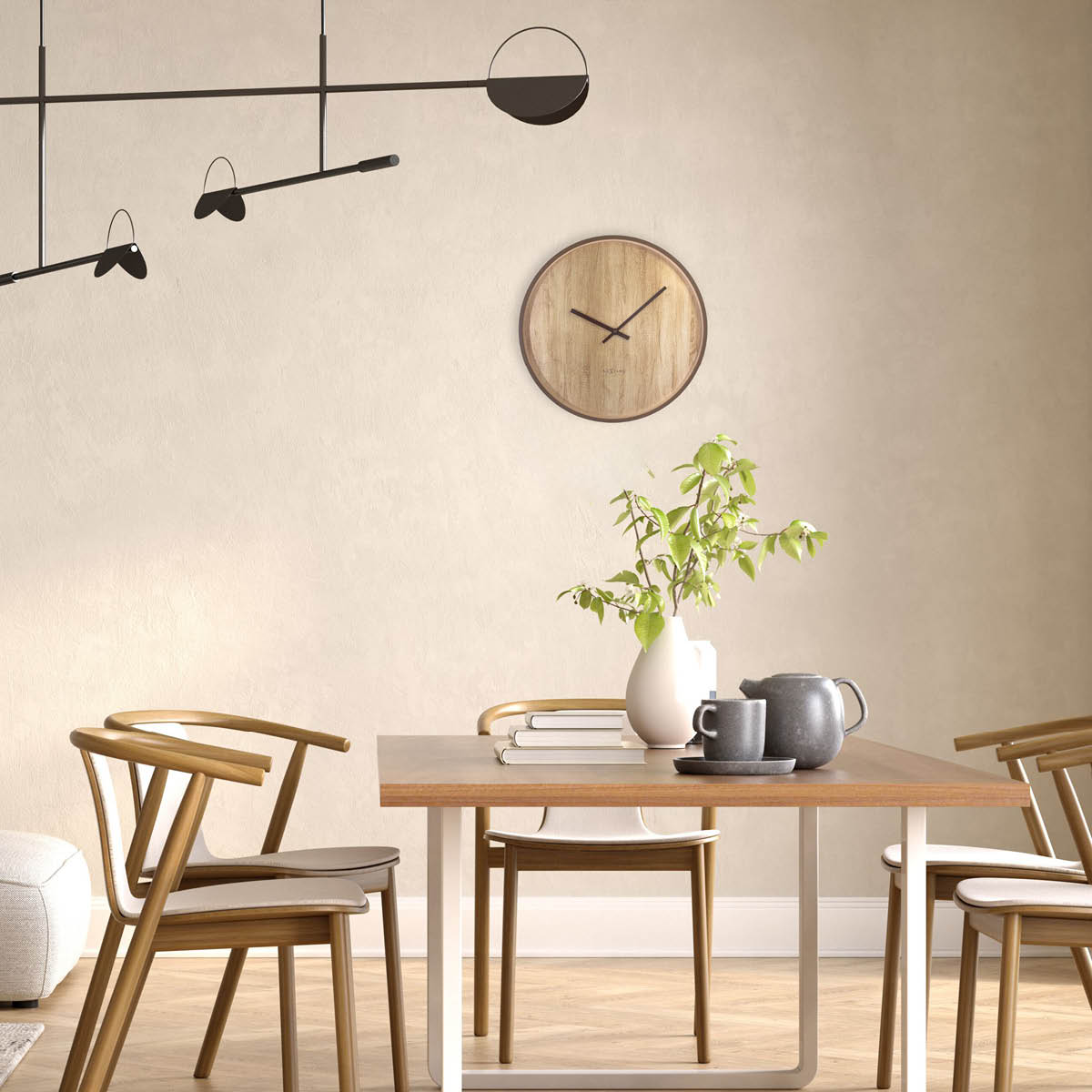 NeXtime Oslo väggklocka 30 cm brun/mörk