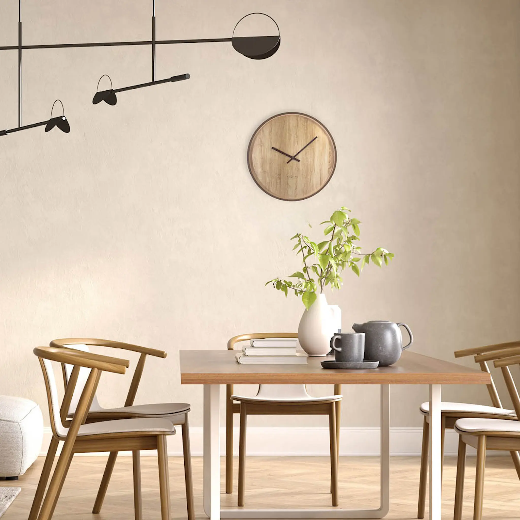 NeXtime Oslo väggklocka 30 cm brun/mörk