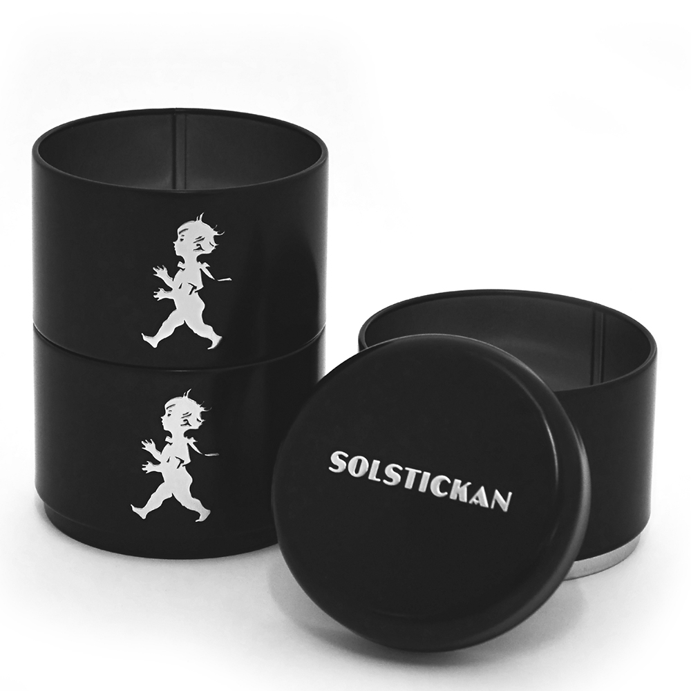 SOLSTICKAN Tredelad Förvaringsburk Svart