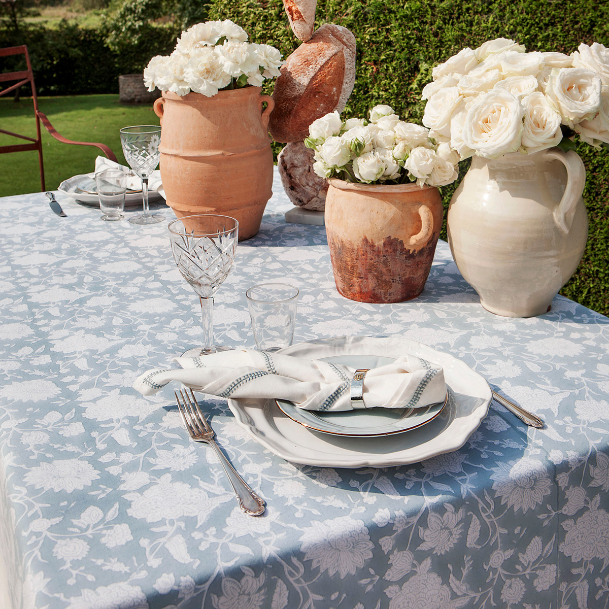 Chamois Indian Rose duk 170x270 cm dusty blue