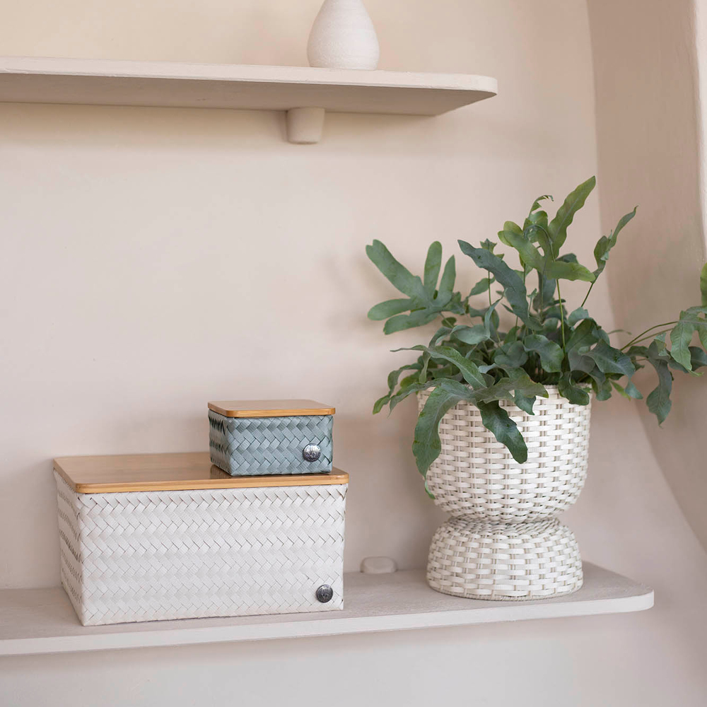 Handed By Top Fit stor oppbevaringskurv m/lokk 31x23x15 cm champagne