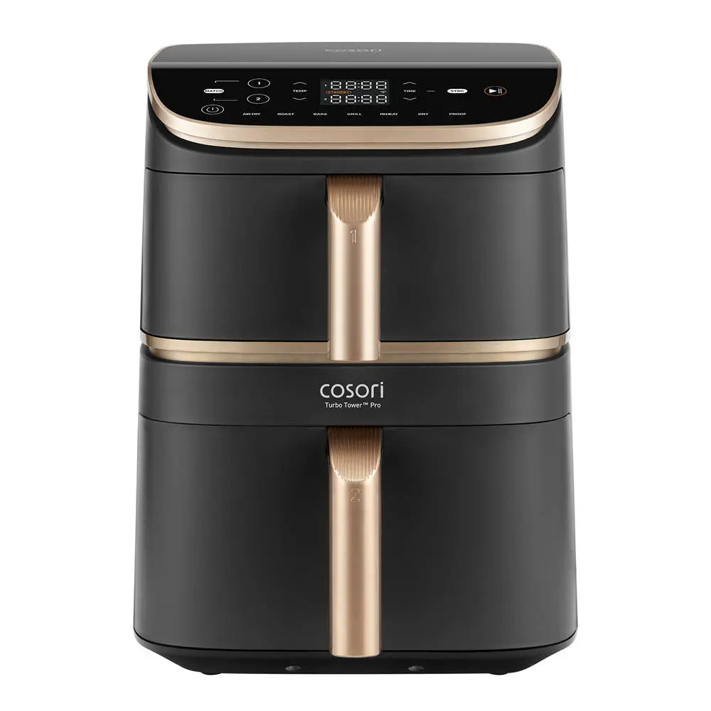 Turbo Tower Pro Airfryer 10,8 L Tummanharmaa/Ruusukulta