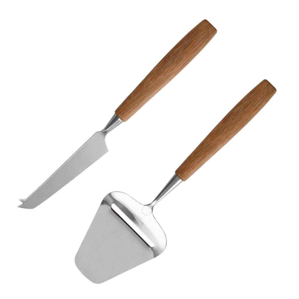 Bjørklund Träskaft set med osthyvel och ostkniv universal ek