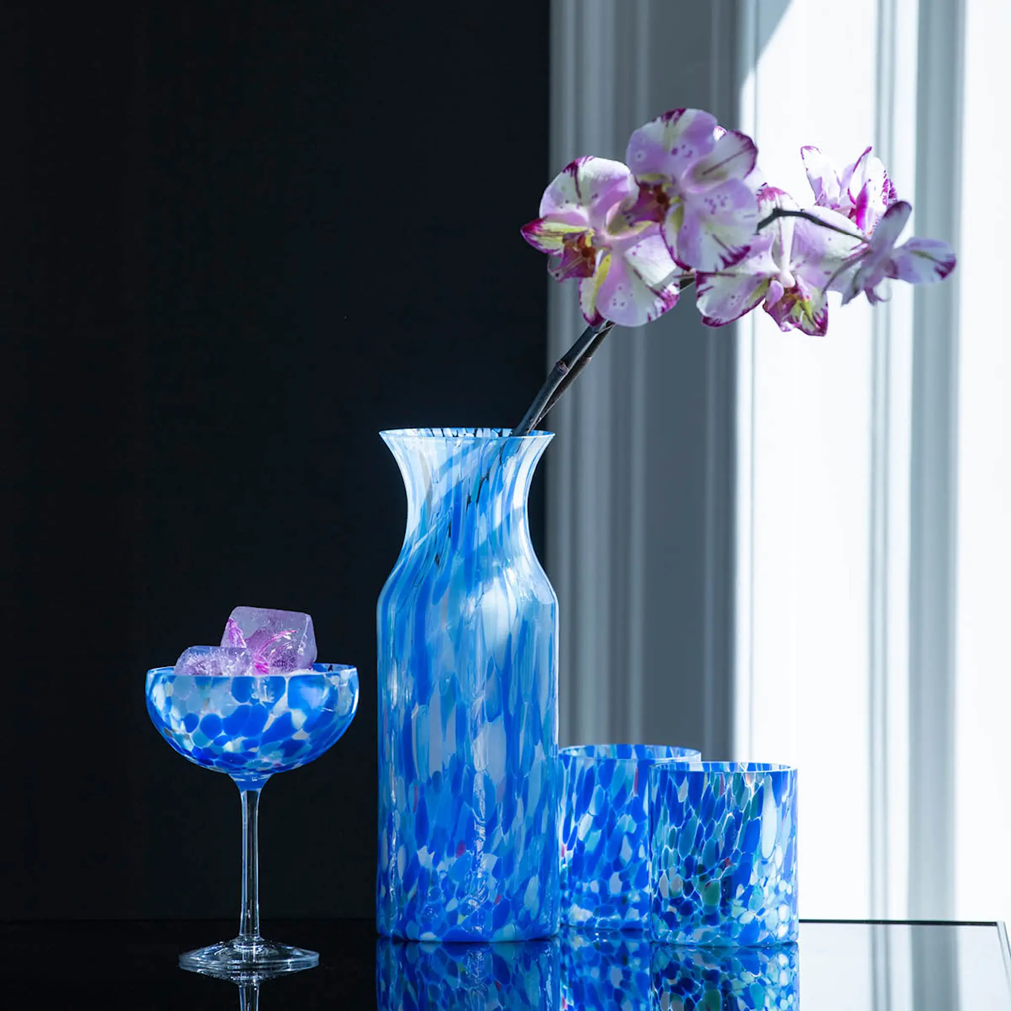 Magnor Swirl Champagneglas 22 cl Blå