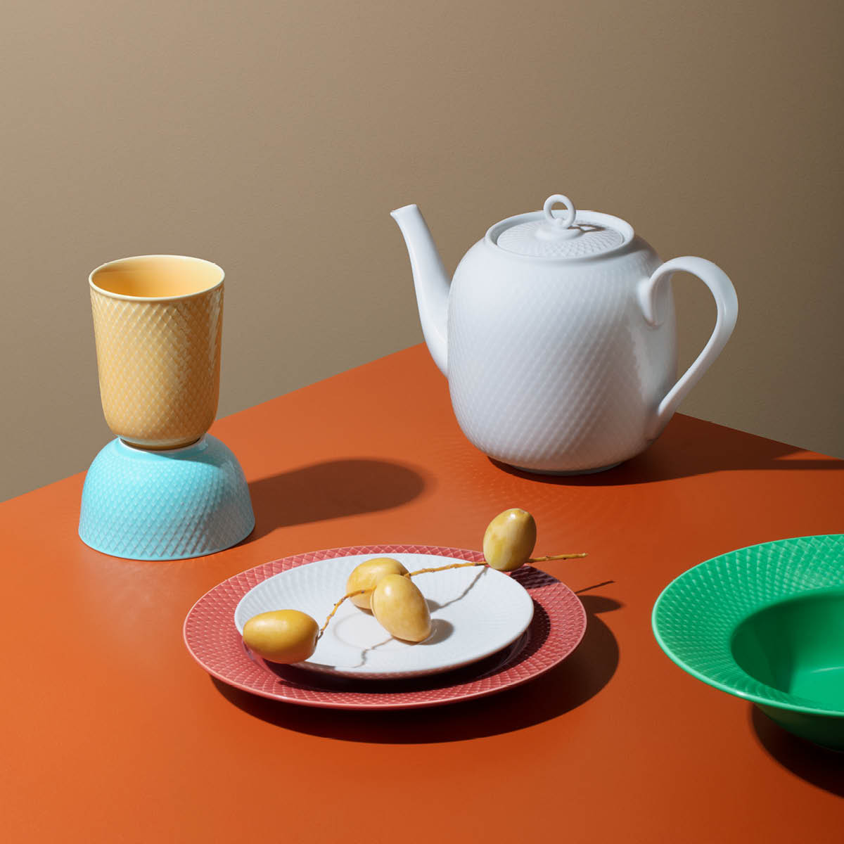 Lyngby Porcelæn Rhombe Teekannu 1,9 L Valkoinen