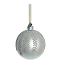 Perline julkula 10 cm blad antiksilver/benvit