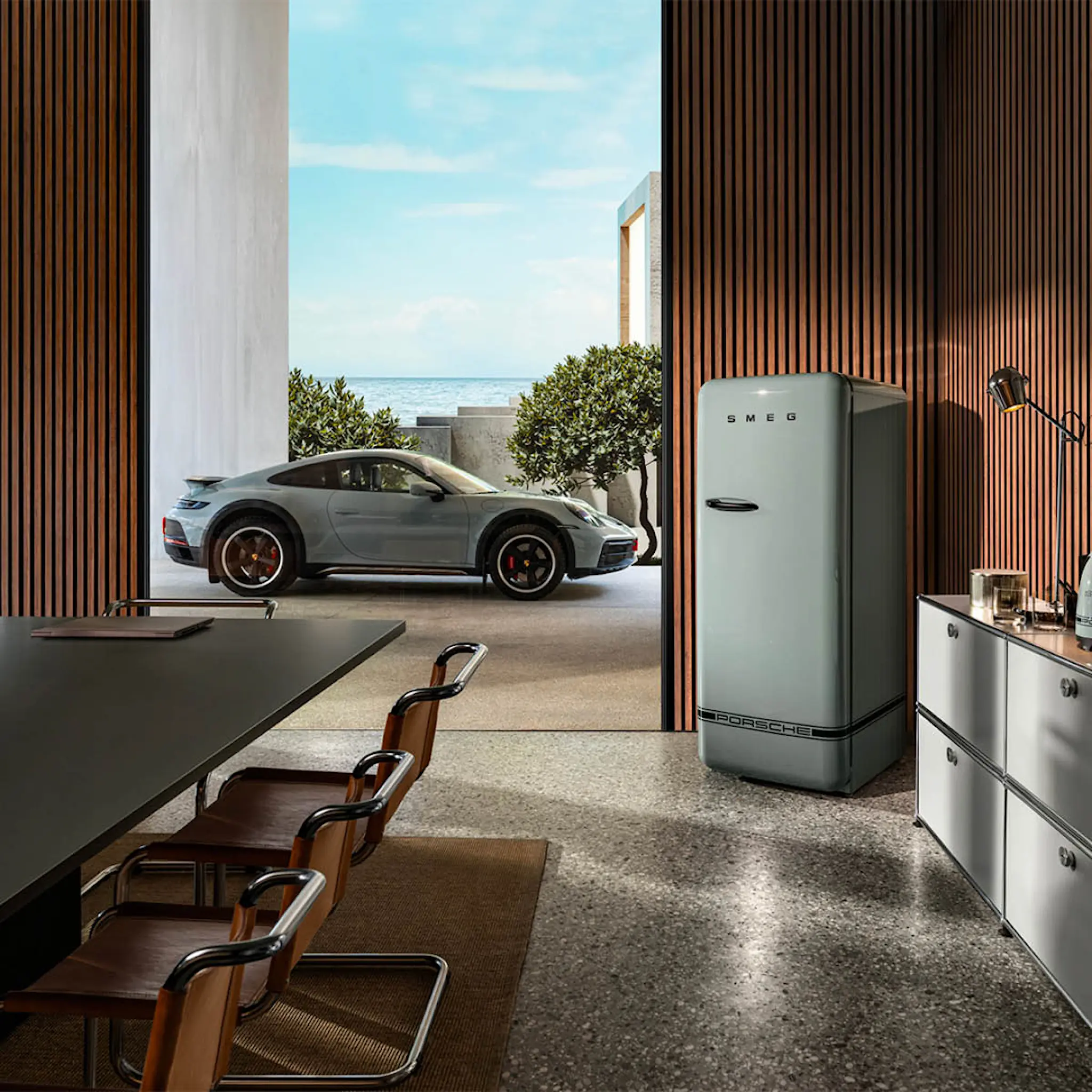 Smeg Smeg x Porsche kylskåp med frysfack Special Edition Shade Green