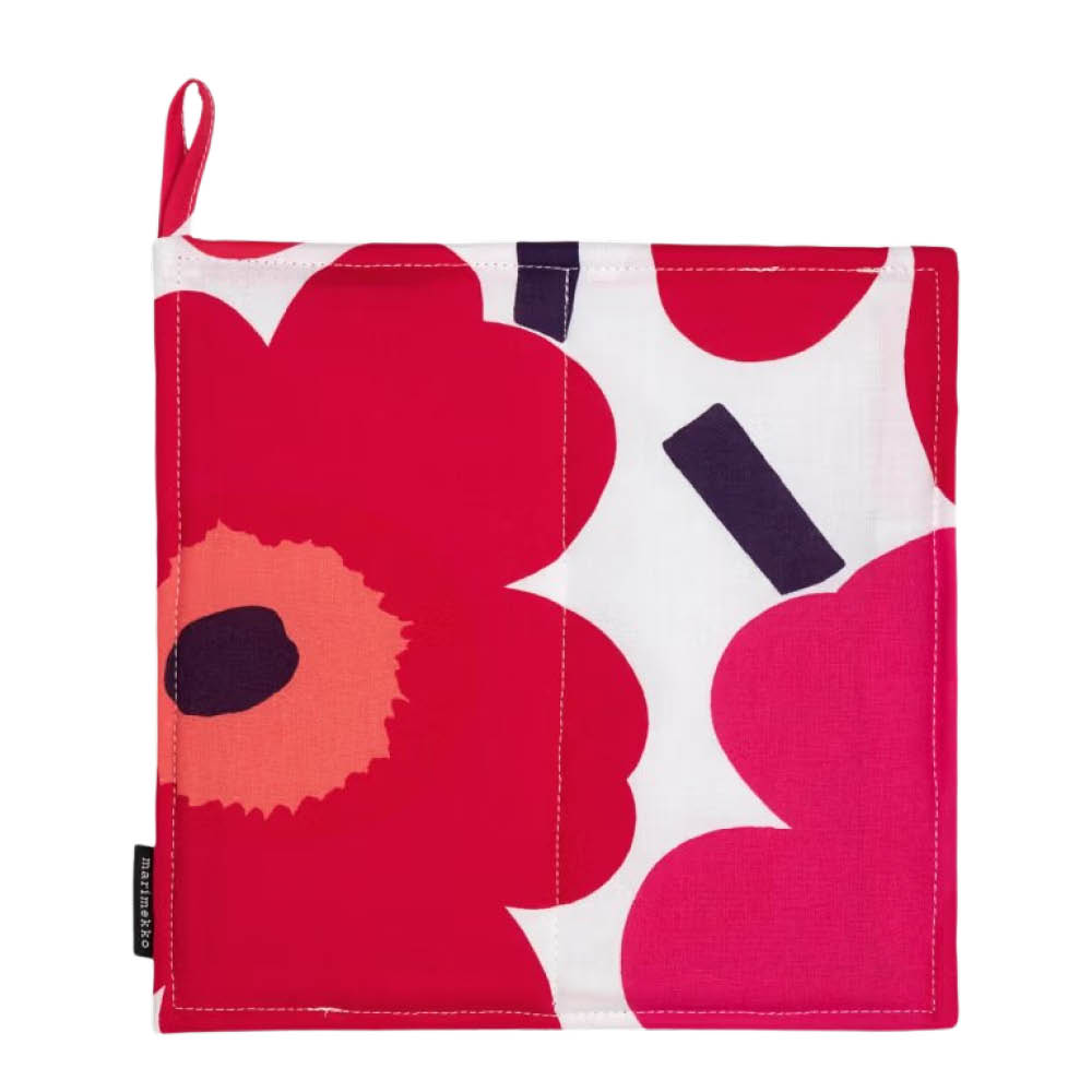 Marimekko Pieni Unikko gryteklut 22x22 cm hvit/rød