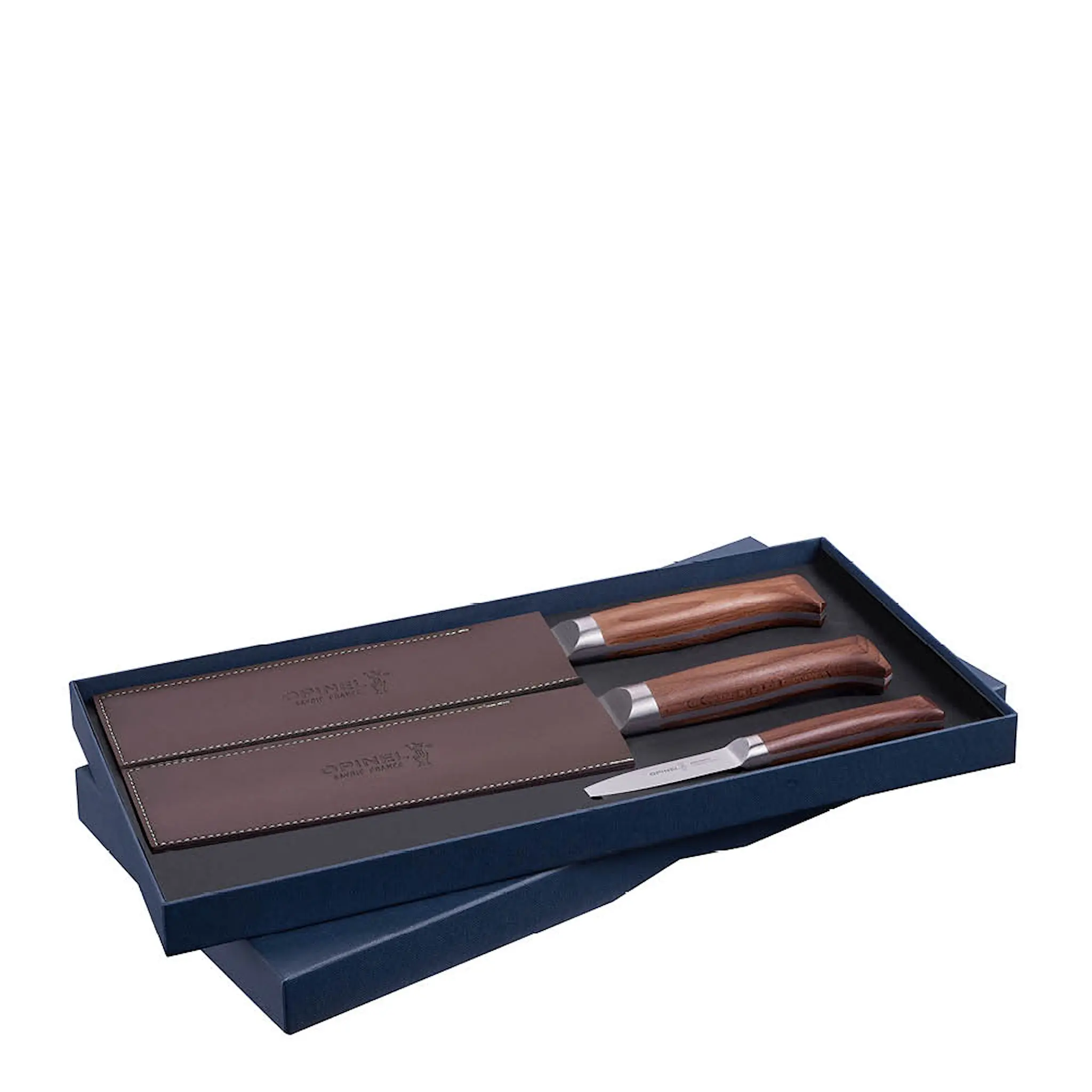Opinel Les Forges Trio knivset 3 delar mörkt bokträ