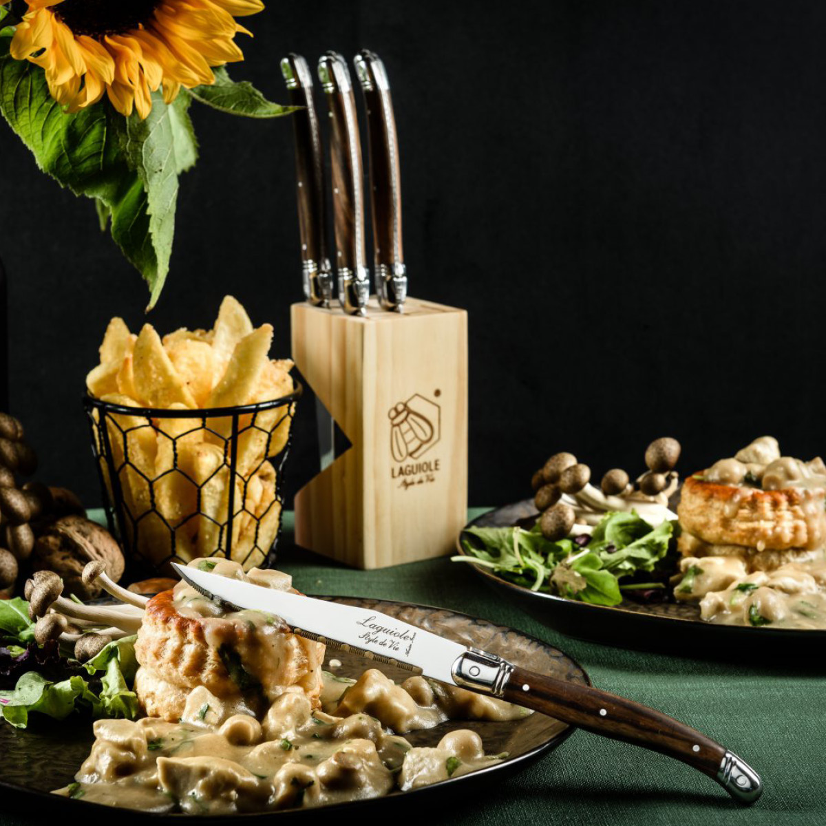 Laguiole Style de Vie Biffkniver 23 cm 6 stk dark wood