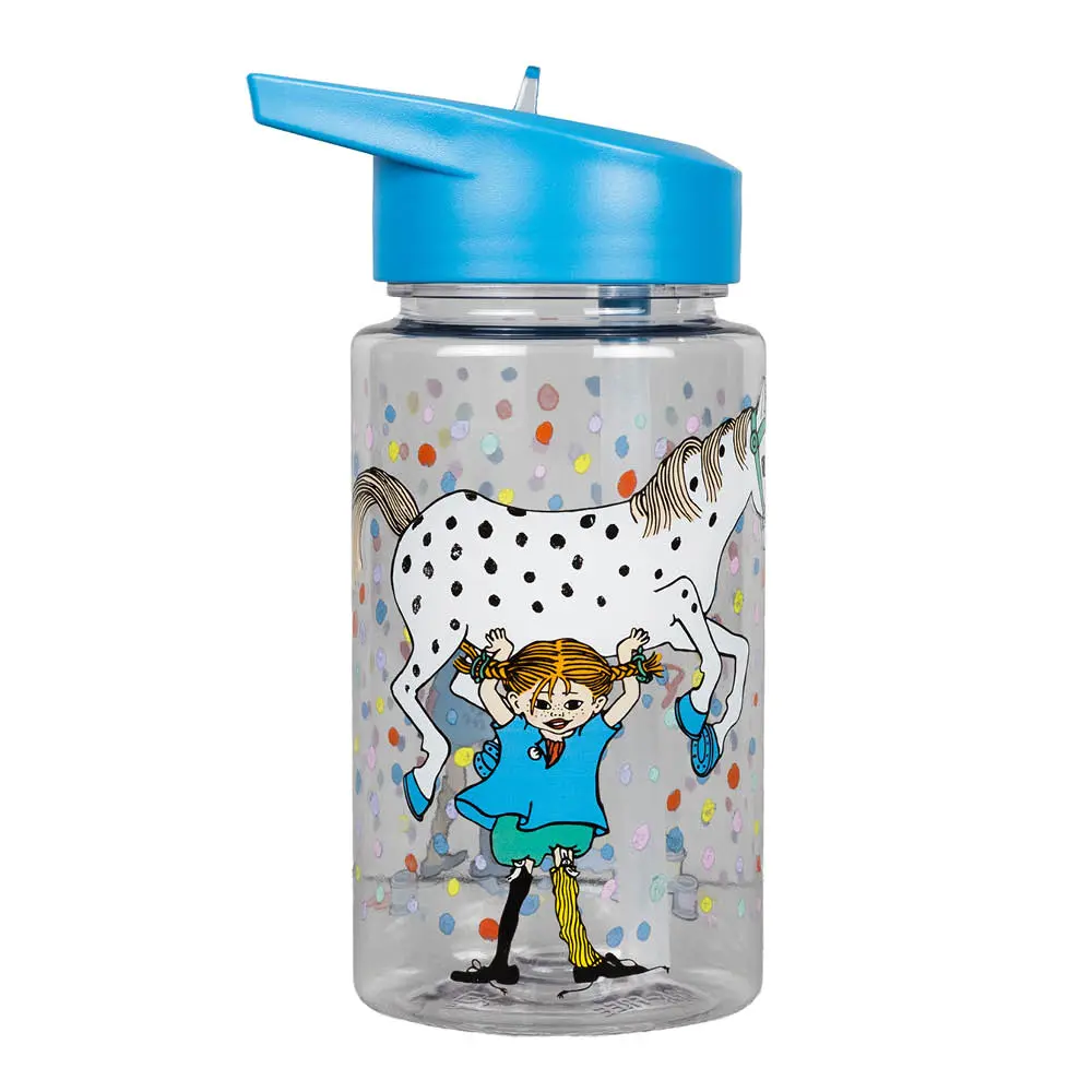 Pippi Langstrømpe drikkeflaske 0,55L Bursdag blå