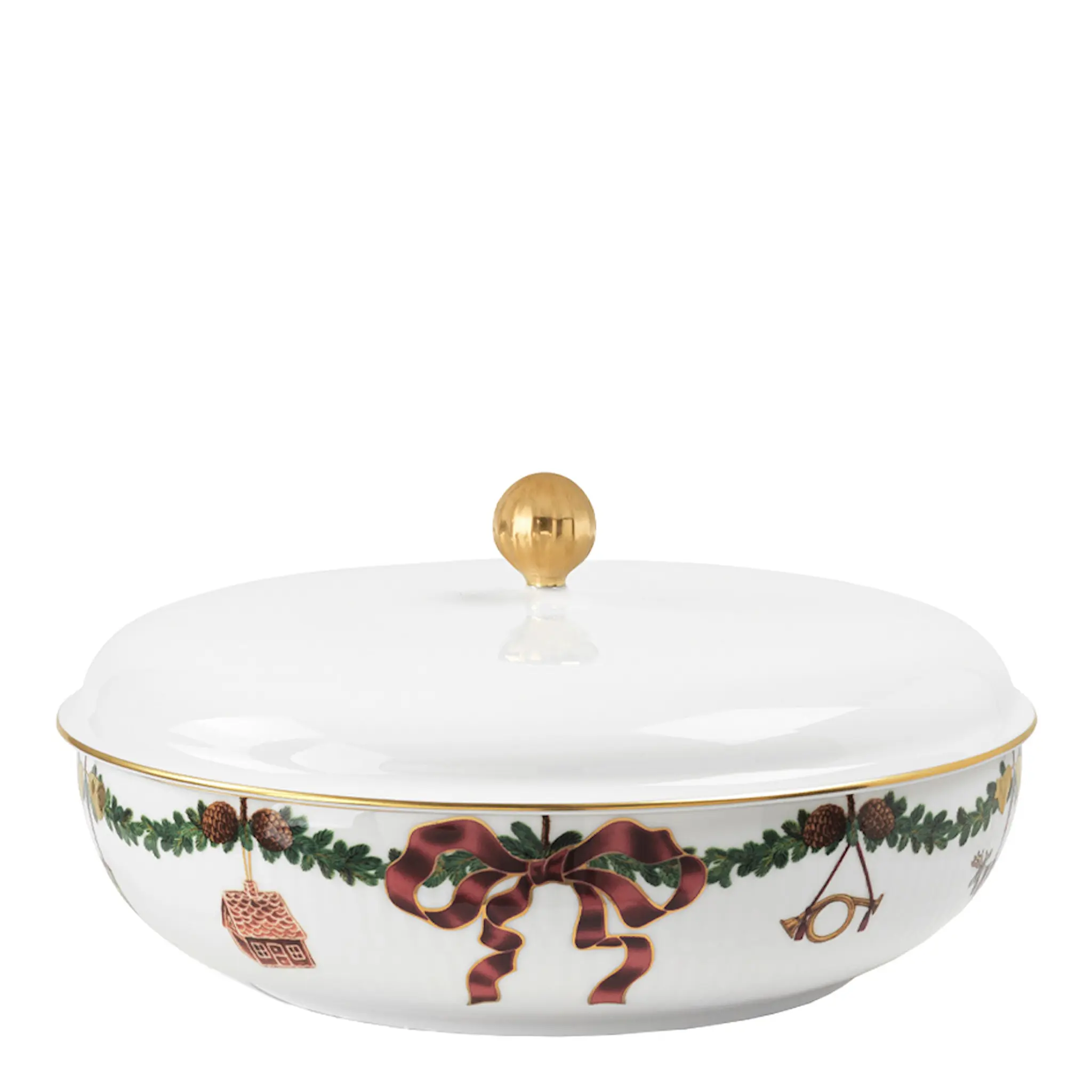 Royal Copenhagen Star Fluted Christmas Skål med Lock 21 cm