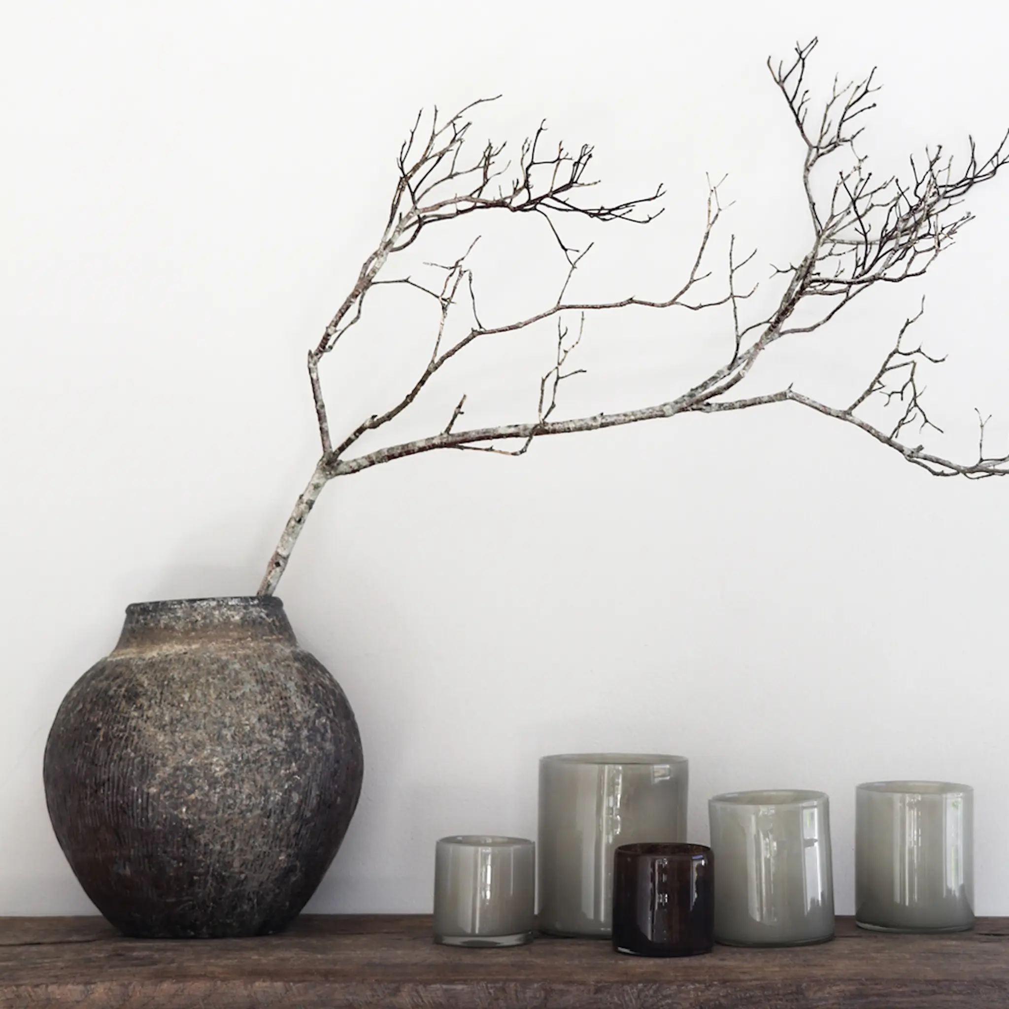 Tell Me More Lyrik Kynttilälyhty 15x18 cm Warm Grey