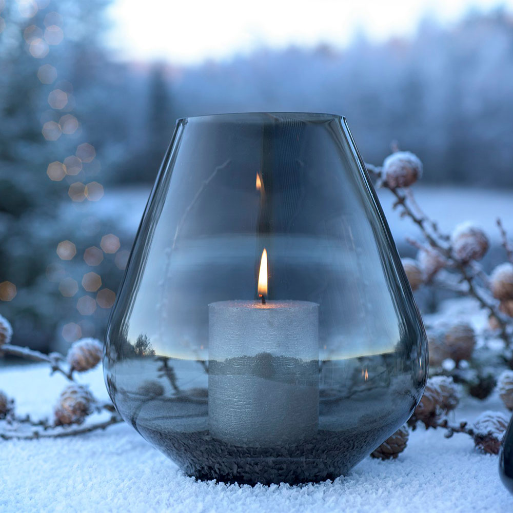 Magnor Rocks stormlykt/vase 22 cm koks