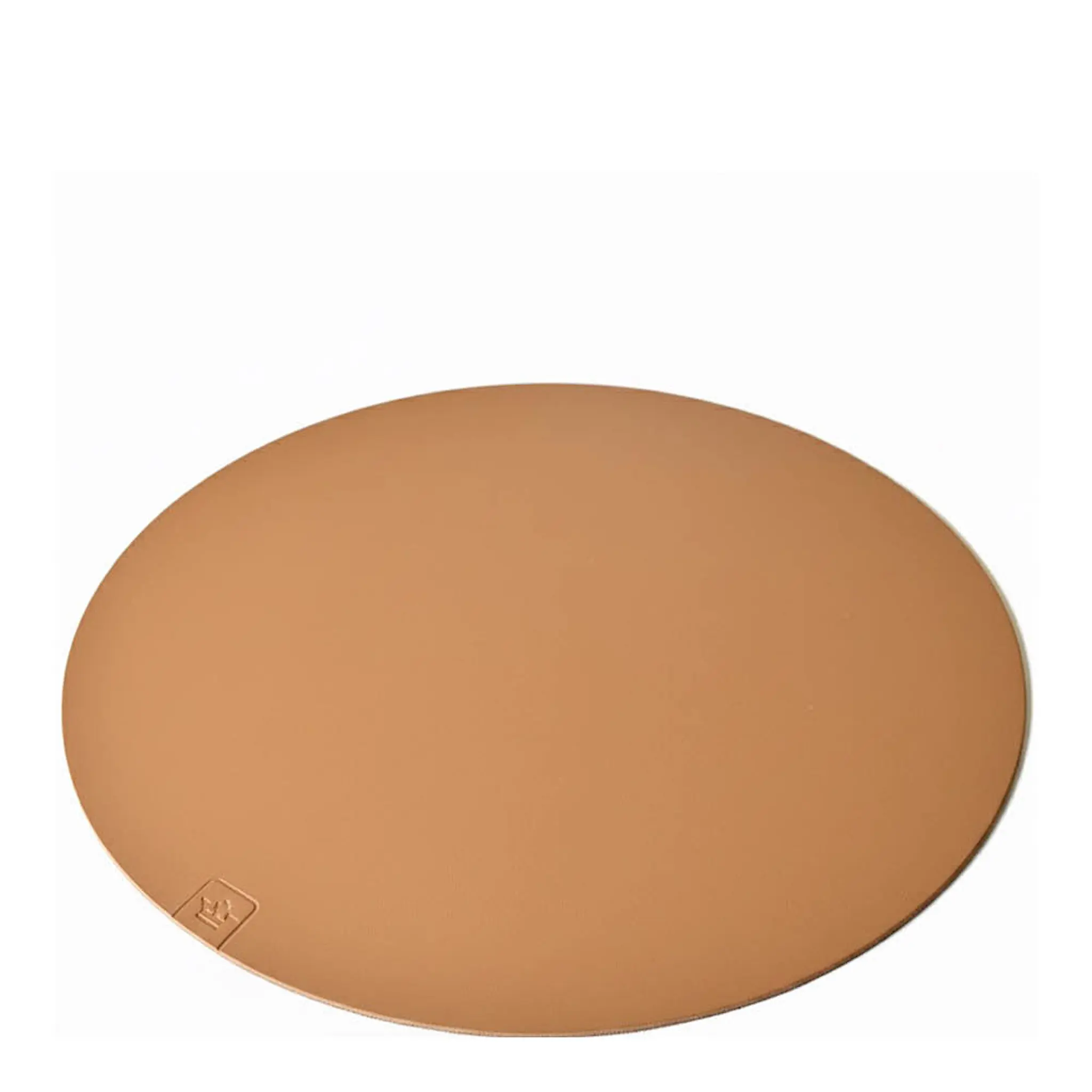 Nordan Home Bordstablett i läder rund 35 cm ljusbrun