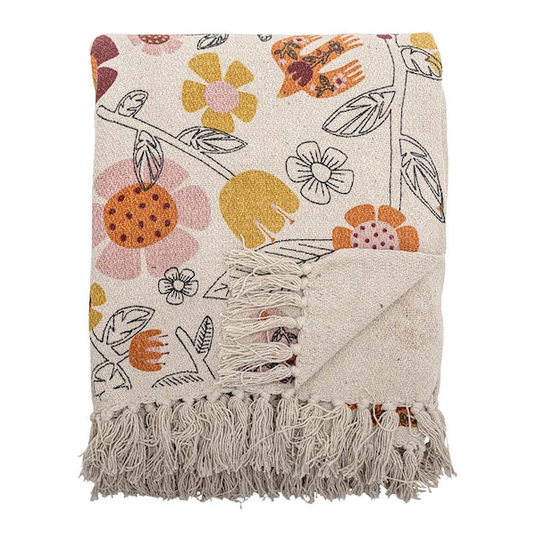 Vivielle pläd 160x130 cm blommor ljus