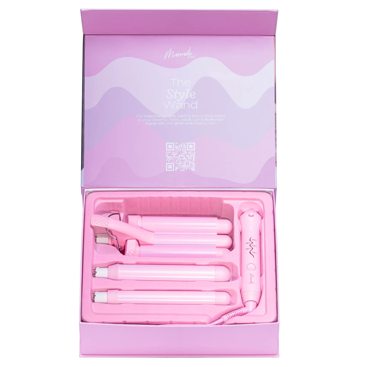 Mermade The Style Wand Kit vågtångset 6 delar rosa