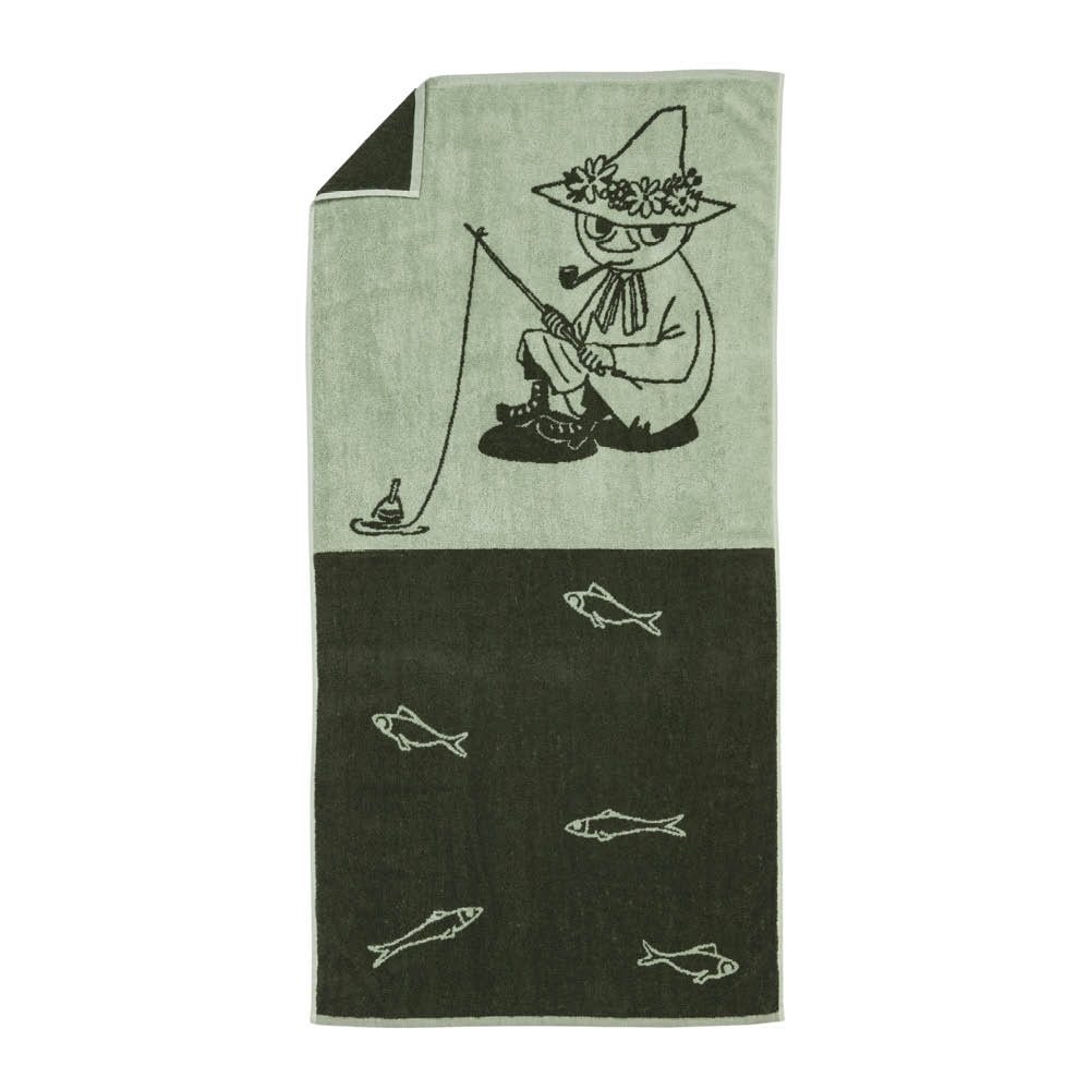 Moomin Arabia Muumi Kylpypyyhe Nuuskamuikkunen 70x140 cm Vihreä